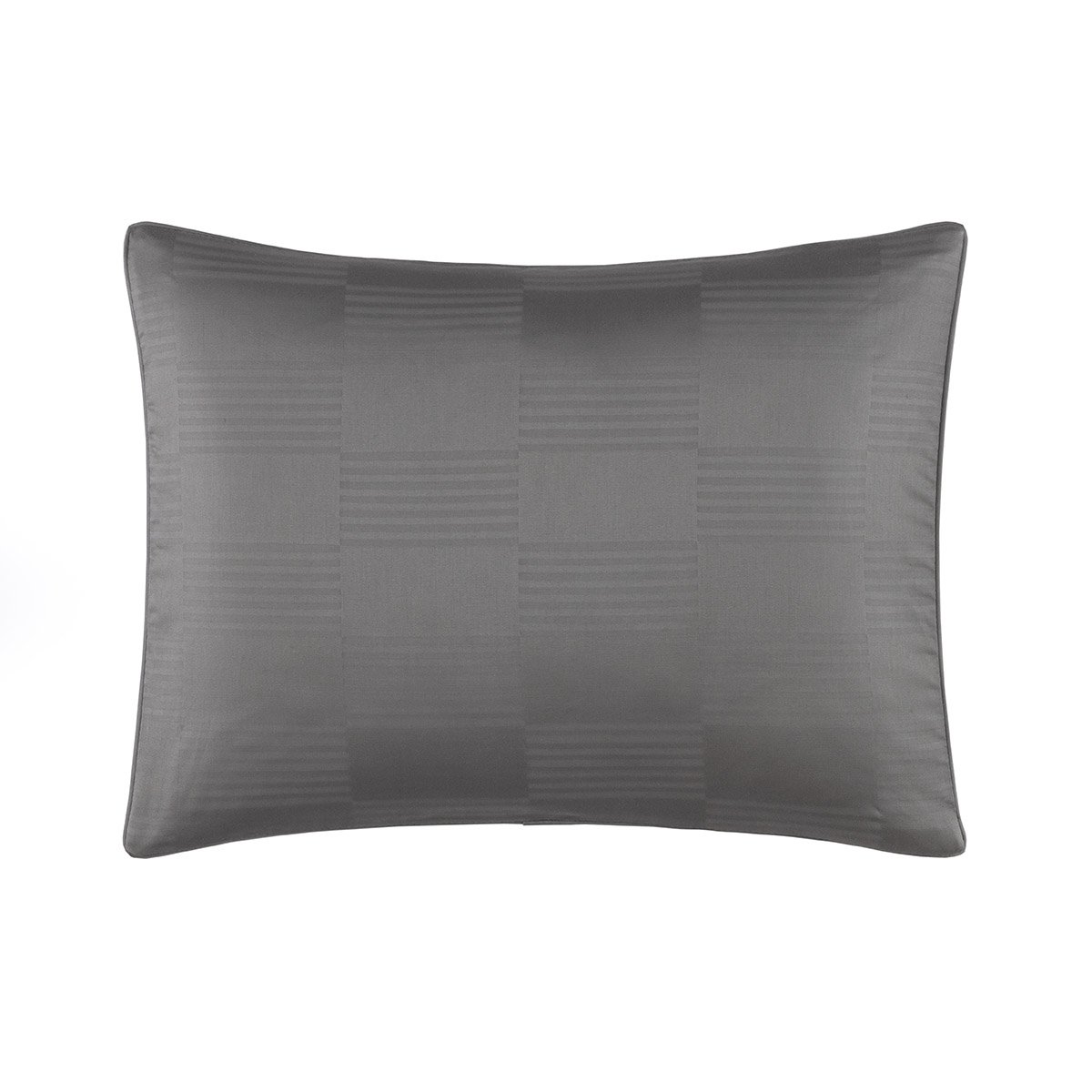 Taie d'oreiller en satin de coton, damier DESFORGES Gris