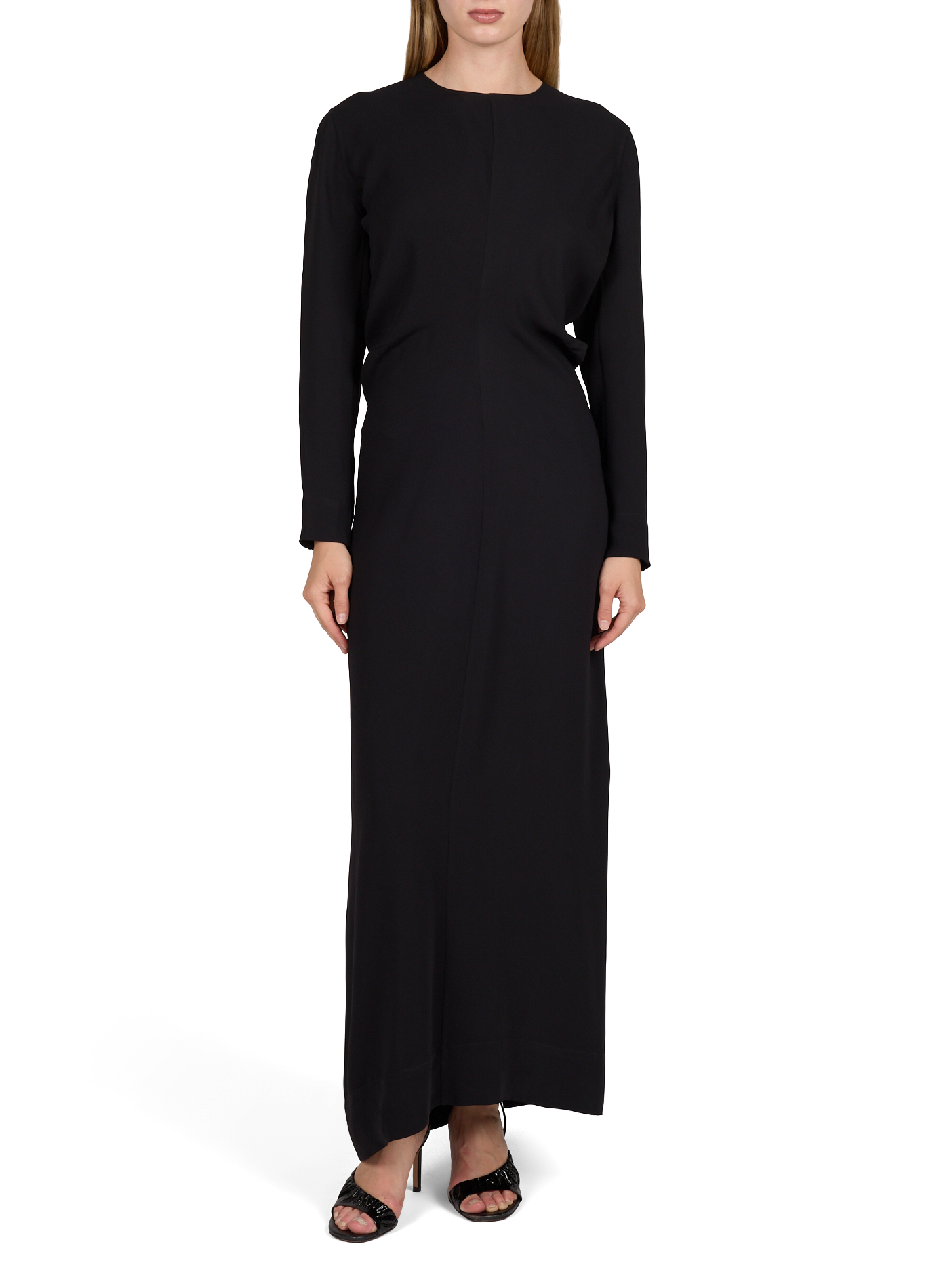 Langes Kleid mit langen Ärmeln und tief sitzender Taille TOTEME Schwarz