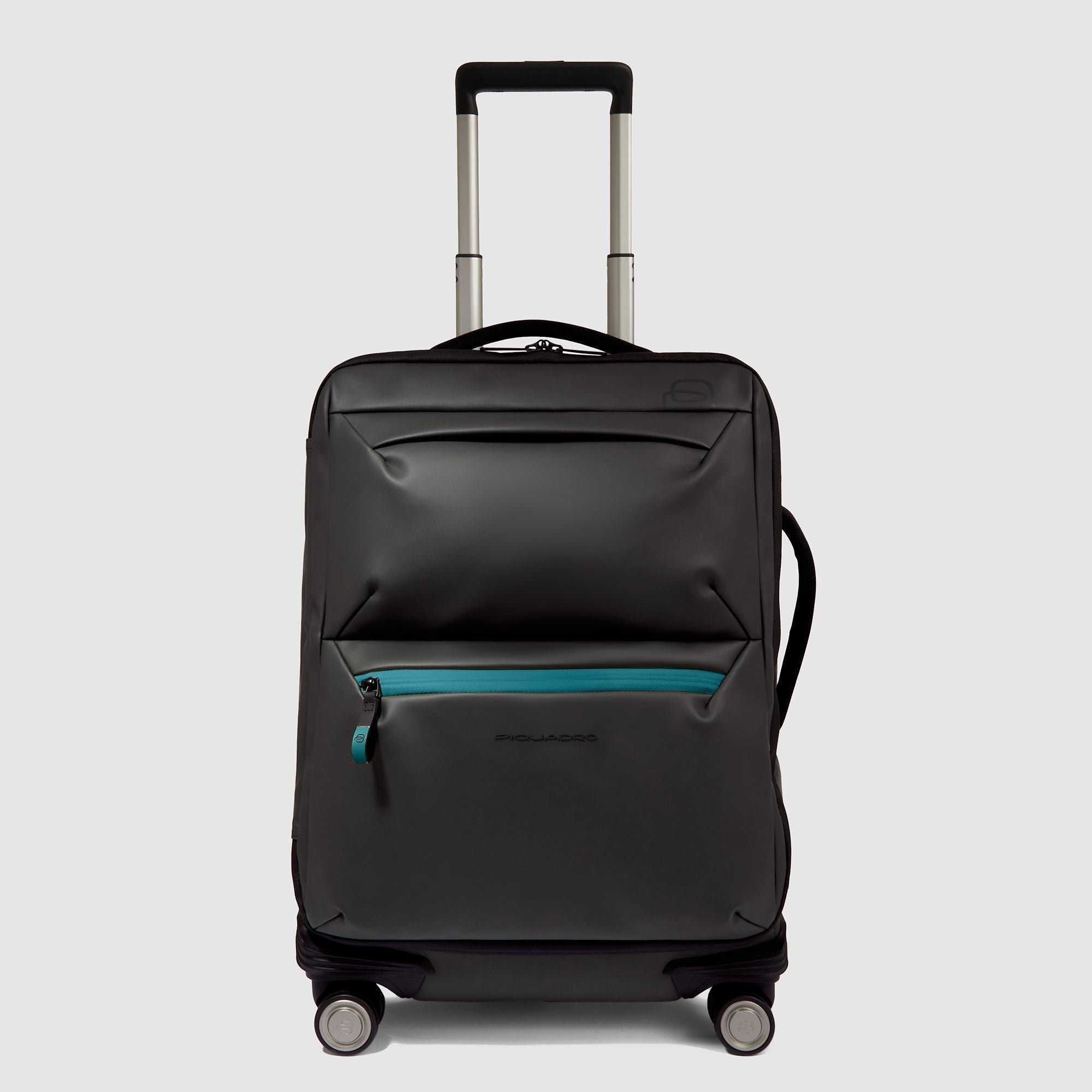 Slanke waterafstotende handbagagekoffer met 4 wielen PIQUADRO Zwart