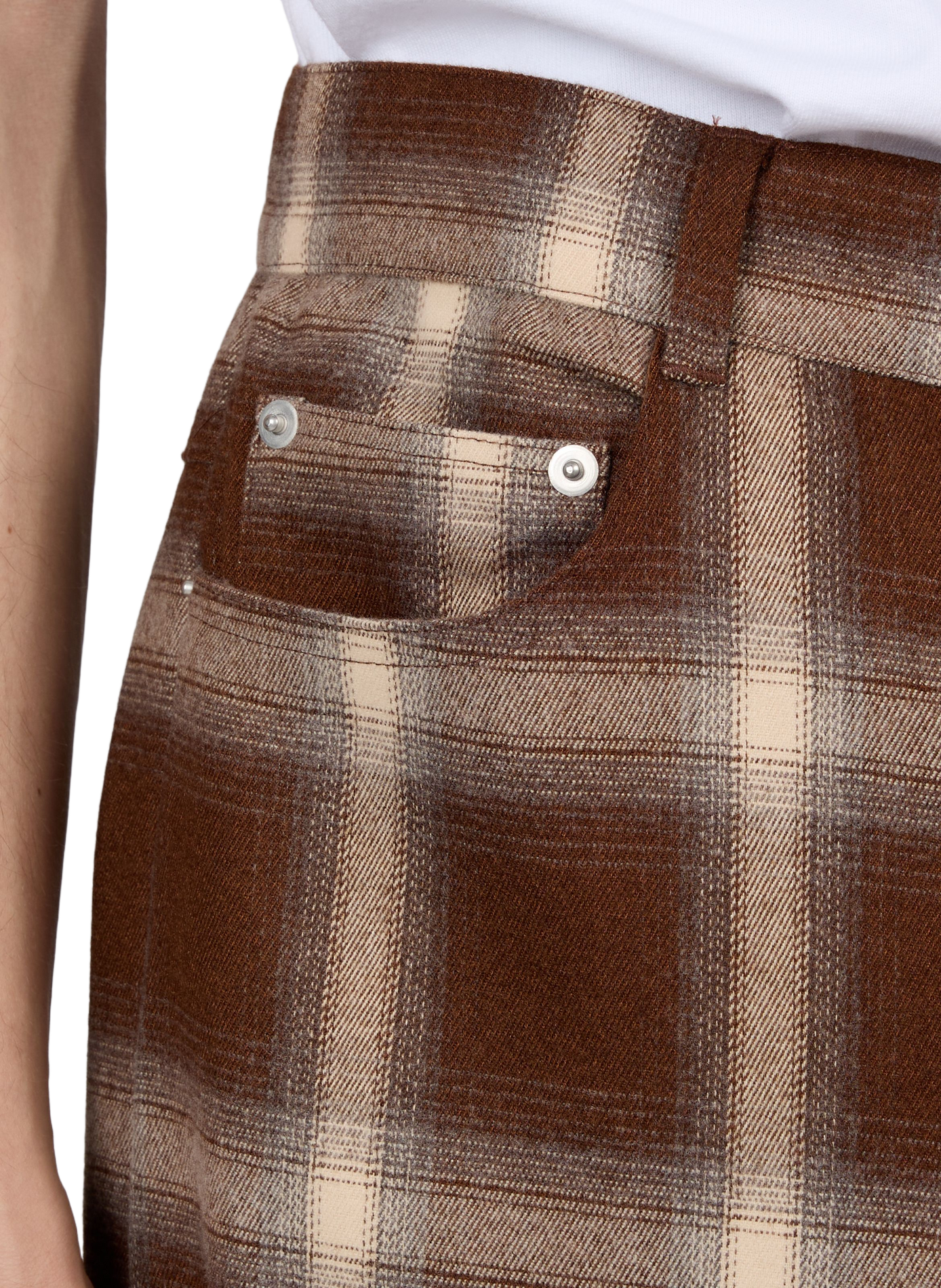 Straight Bermuda Shorts with Plaid Print ARTE ANTWERP Brown