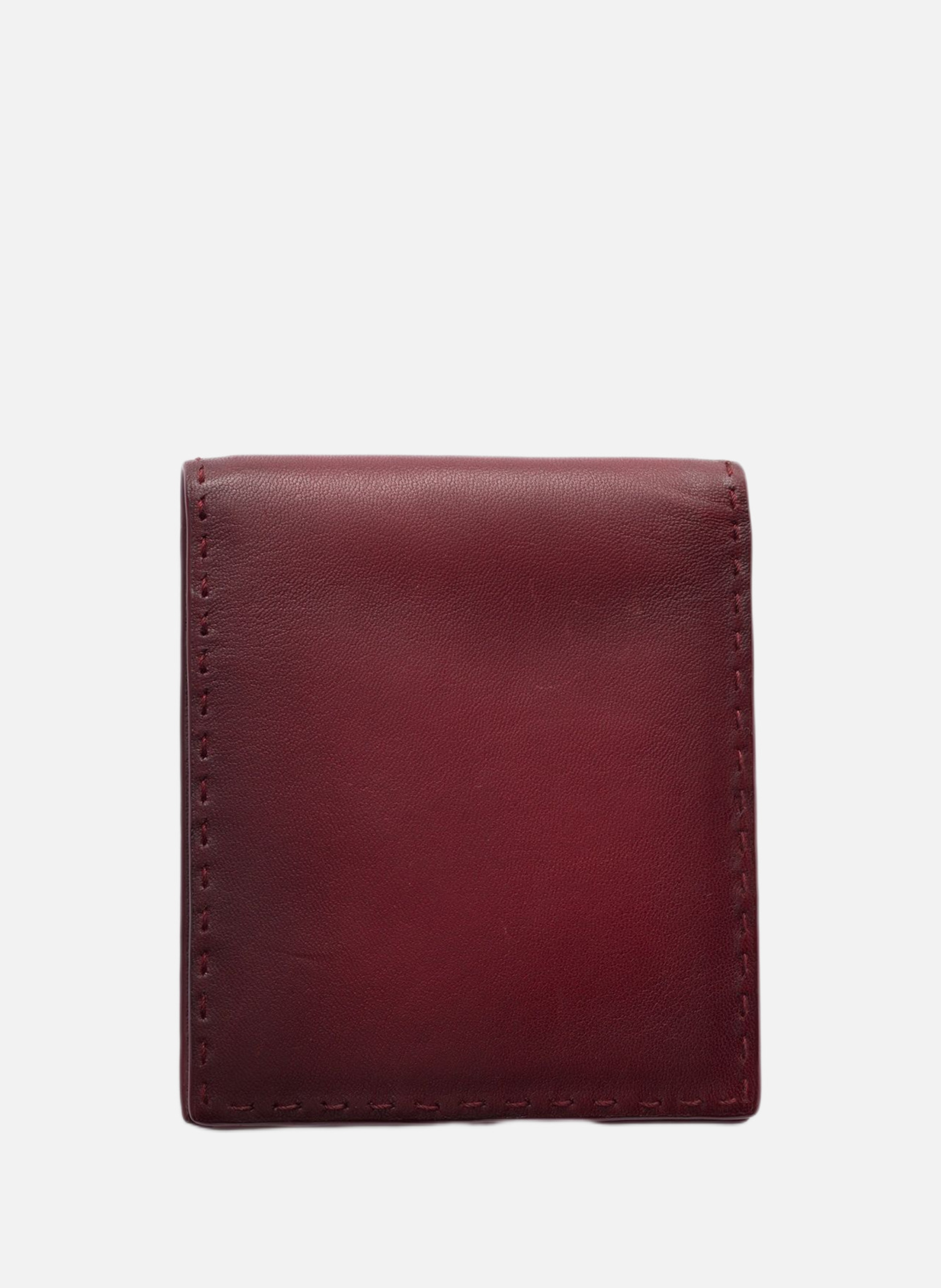 Portefeuille en cuir vieilli PRADA Rouge