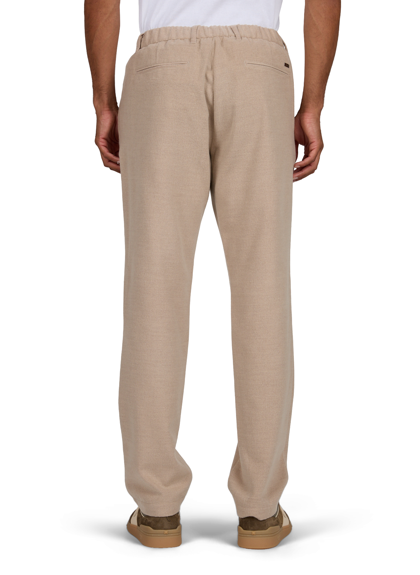 Pantalon droit effet duveteux HERNO Beige
