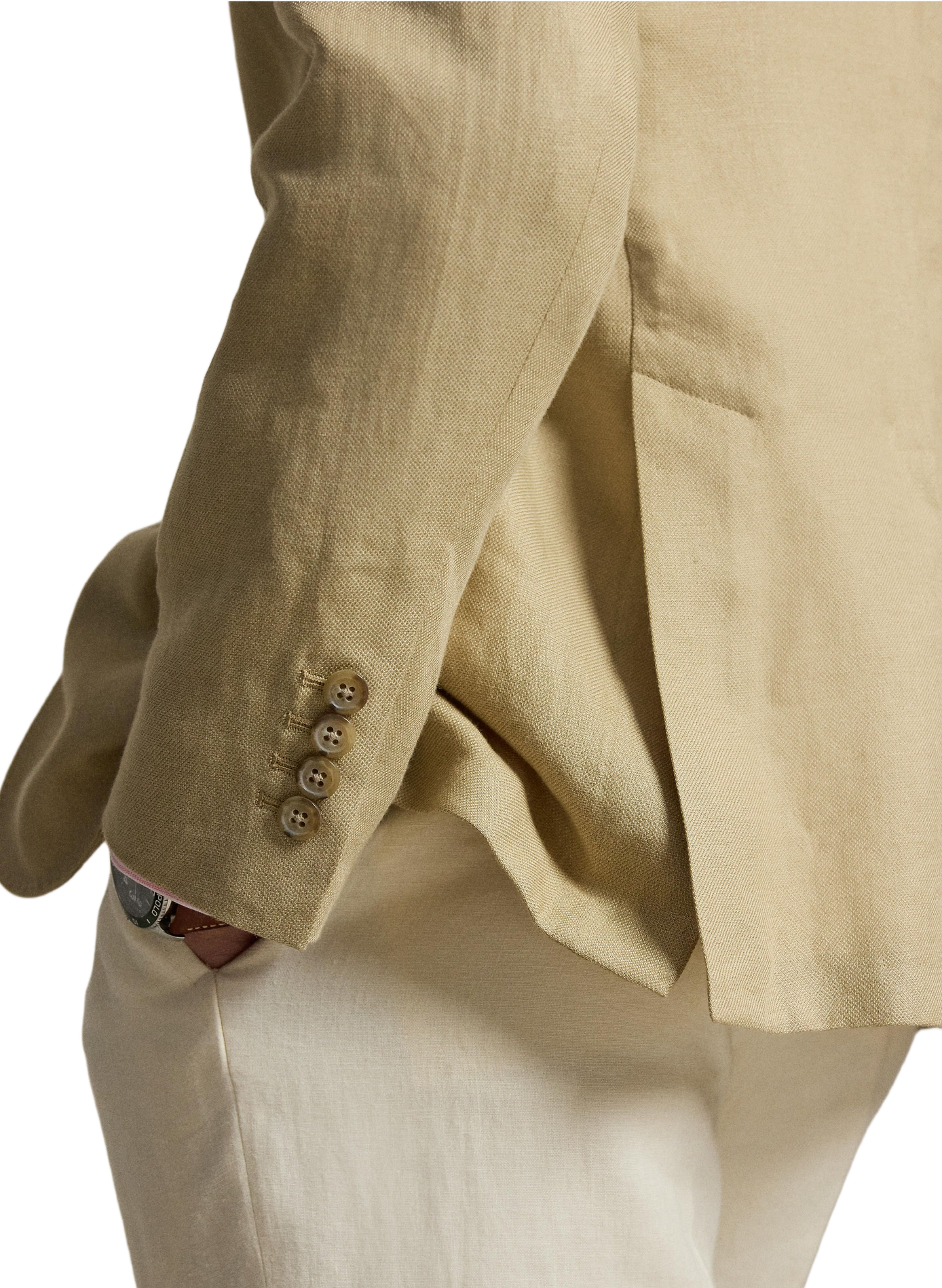 Blazer cintré en lin mélangé POLO RALPH LAUREN Beige