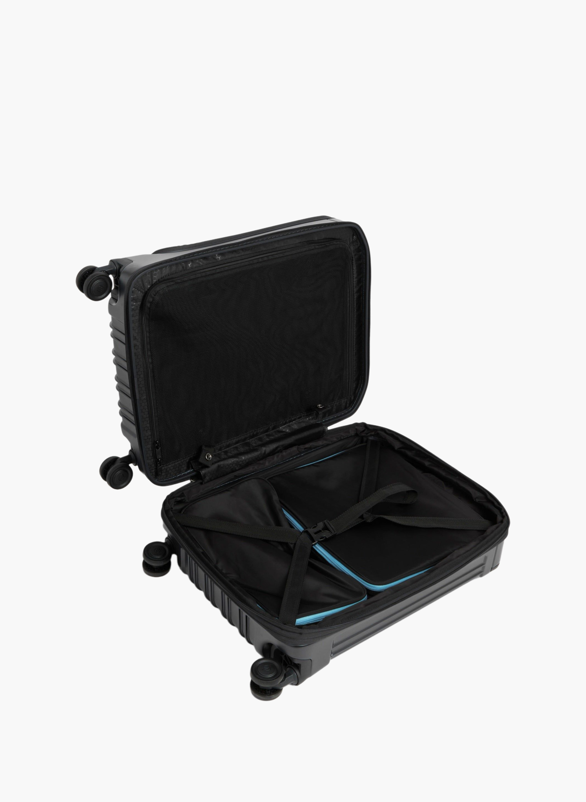 Valise cabine pour ordinateur avec deux ouvertures PIQUADRO Noir