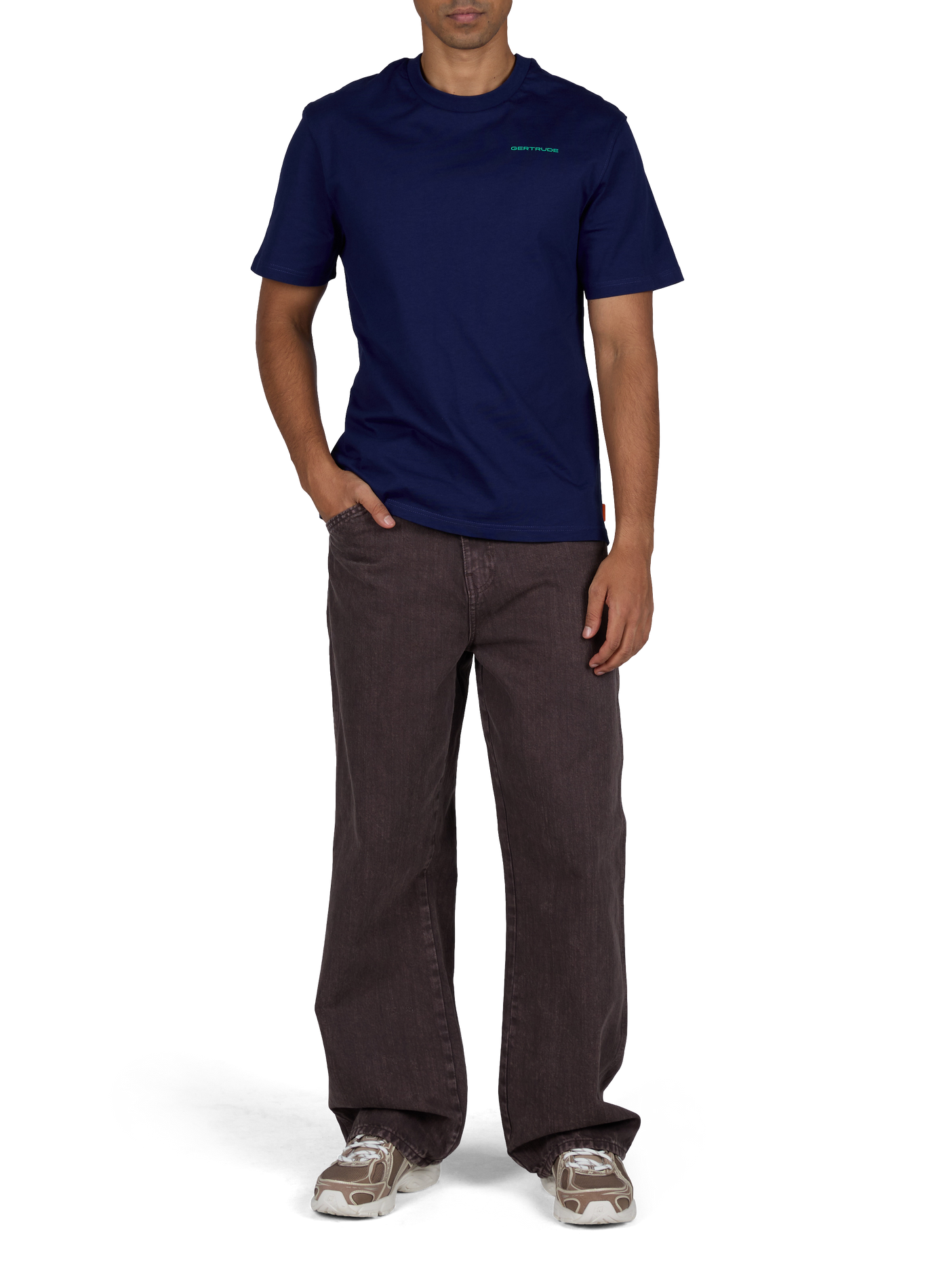 Leongeo straight-fit crew-neck printed cotton T-shirt GERTRUDE Blue