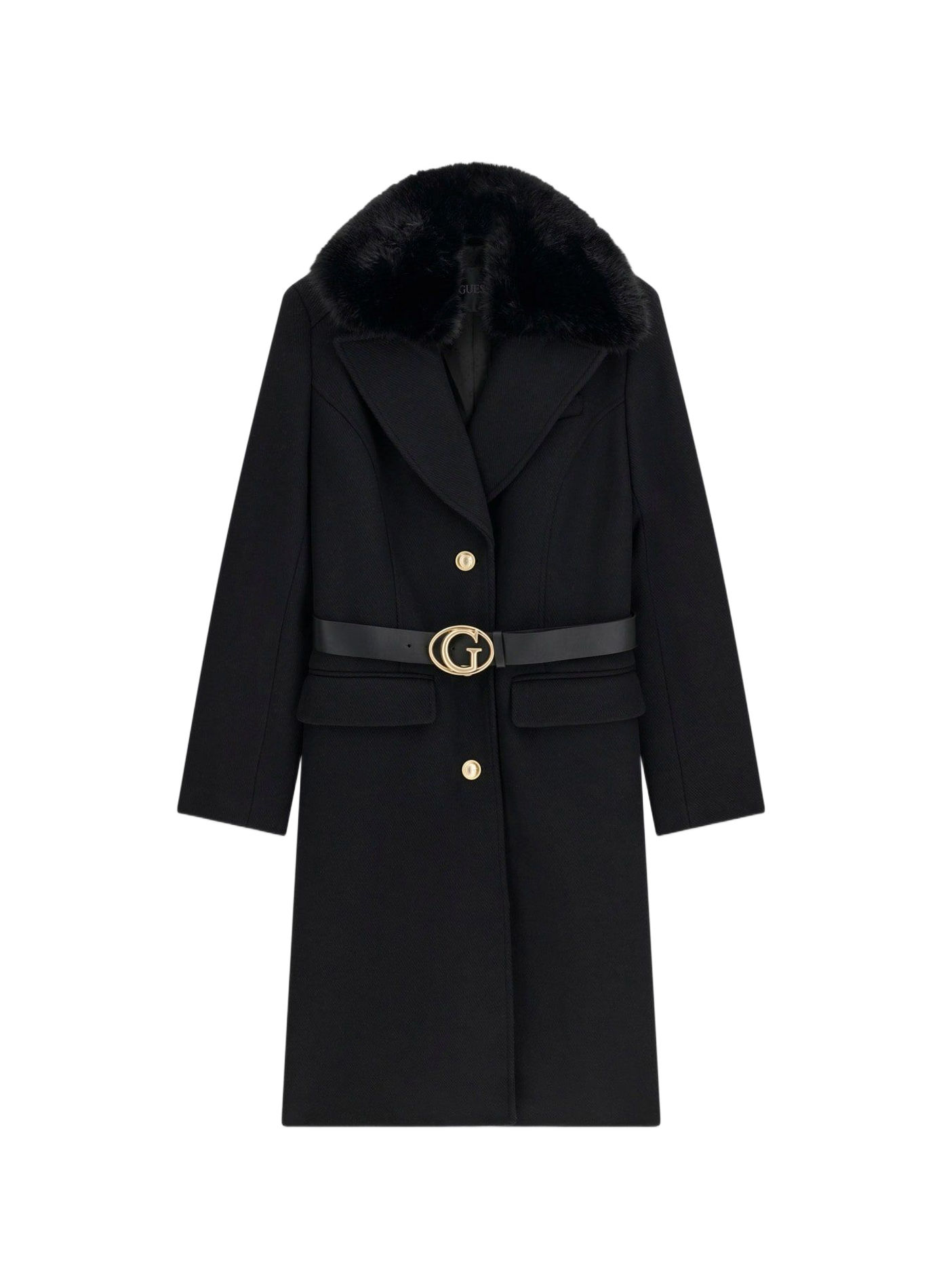 Long belted coat GUESS Black