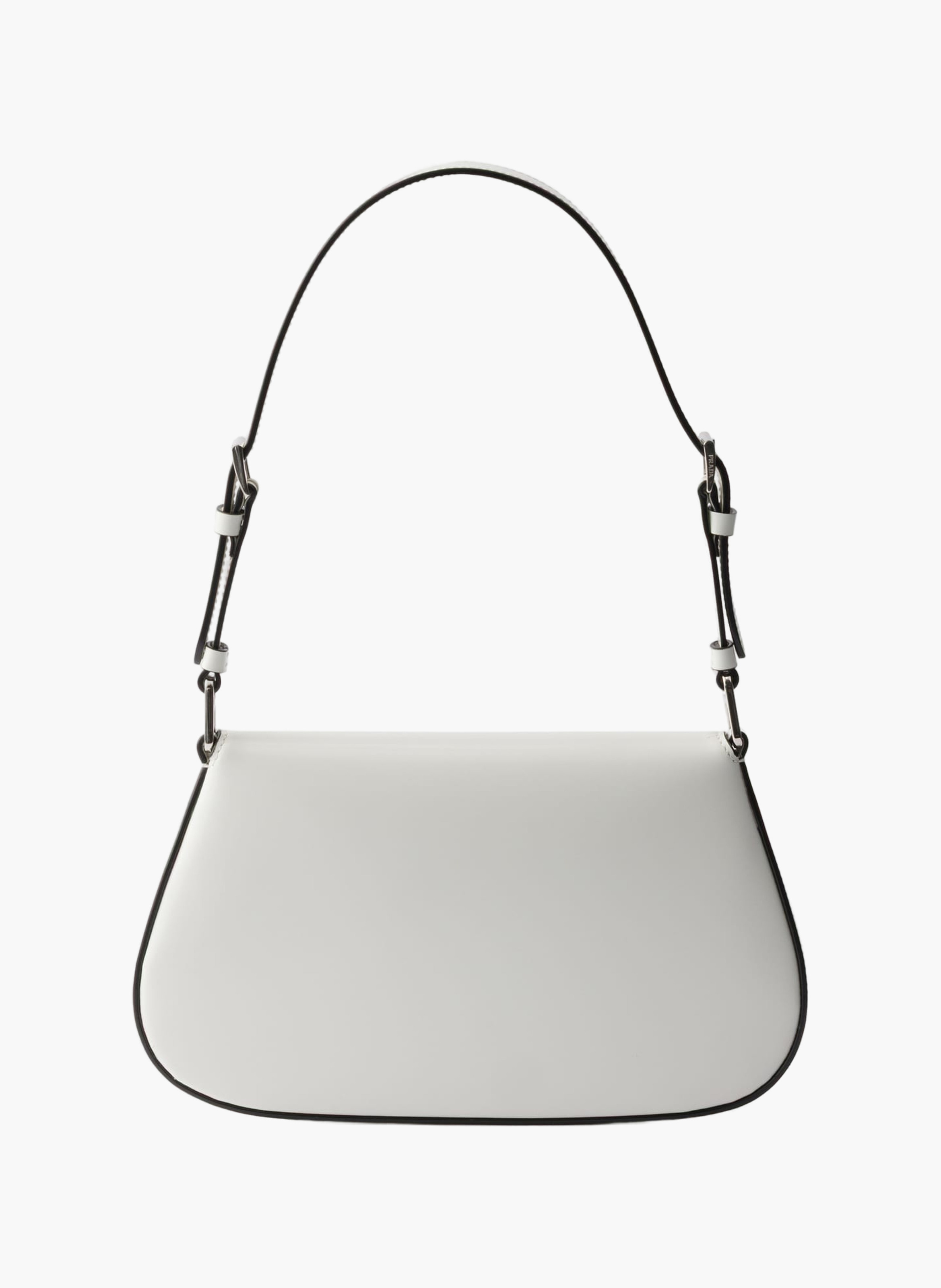 Sac porté épaule prada cleo en cuir brossé PRADA Blanc