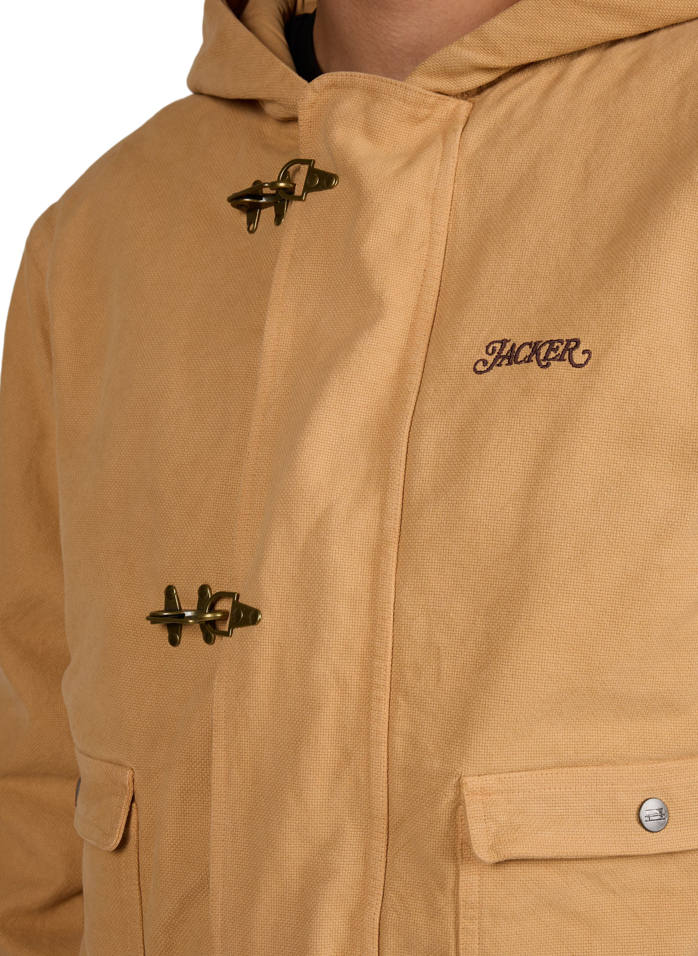 Oversized cotton jacket JACKER. Brown