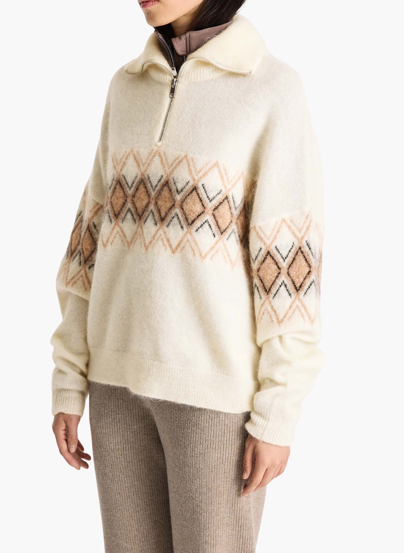 Pull mireva col camionneur FUSALP Beige