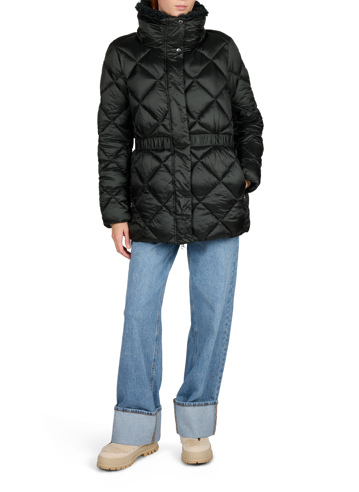 Gerade Daunenjacke mit Stehkragen SAVE THE DUCK Khaki