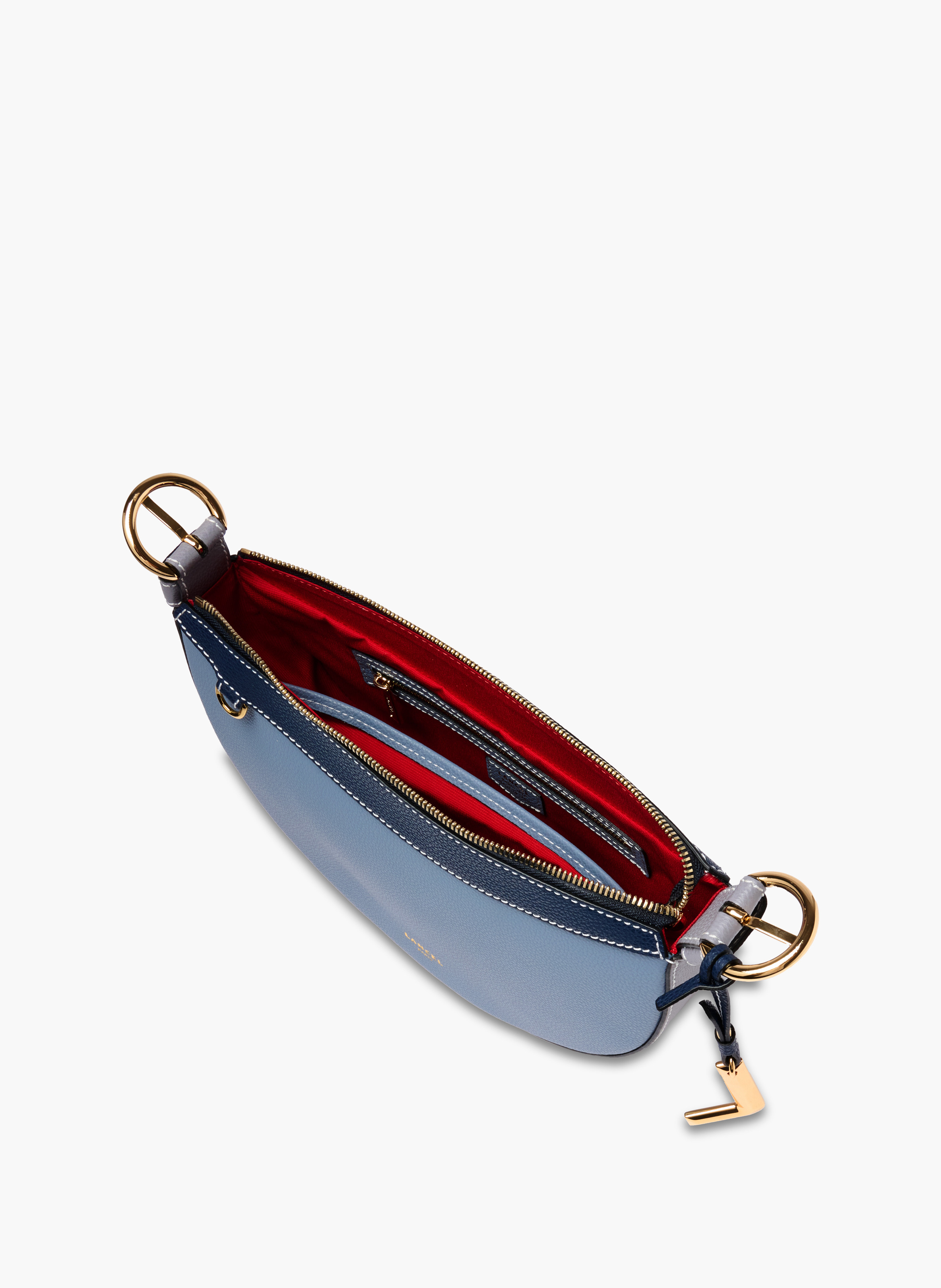 Sac porté croisé demi lune faubourg de lancel en cuir LANCEL Bleu