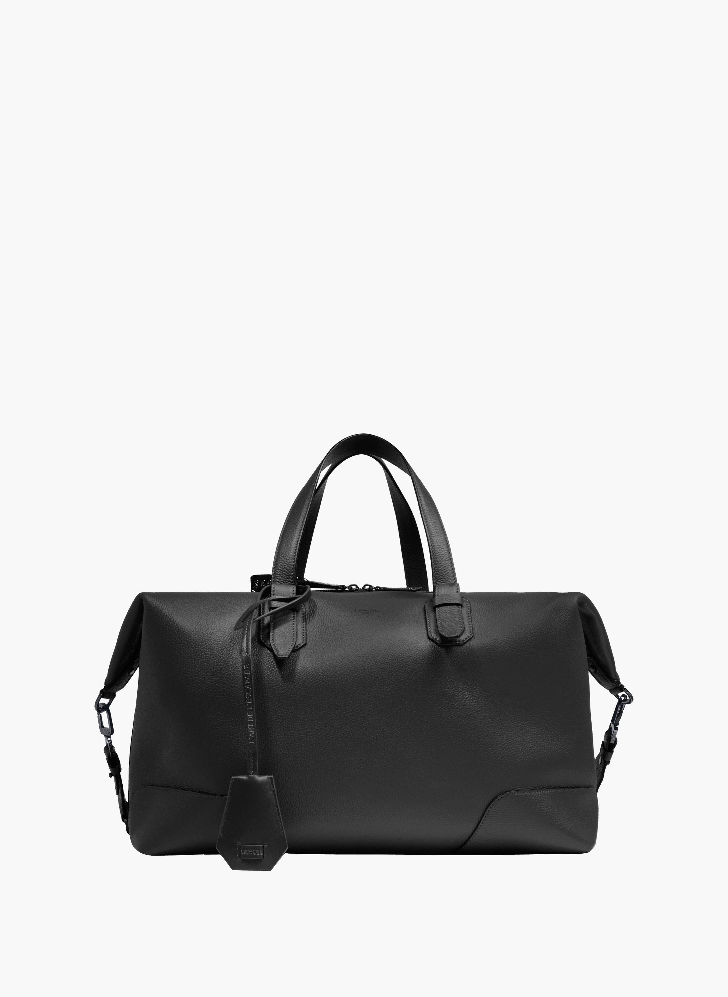 Sac weekend zippé charlie de lancel en cuir LANCEL Noir