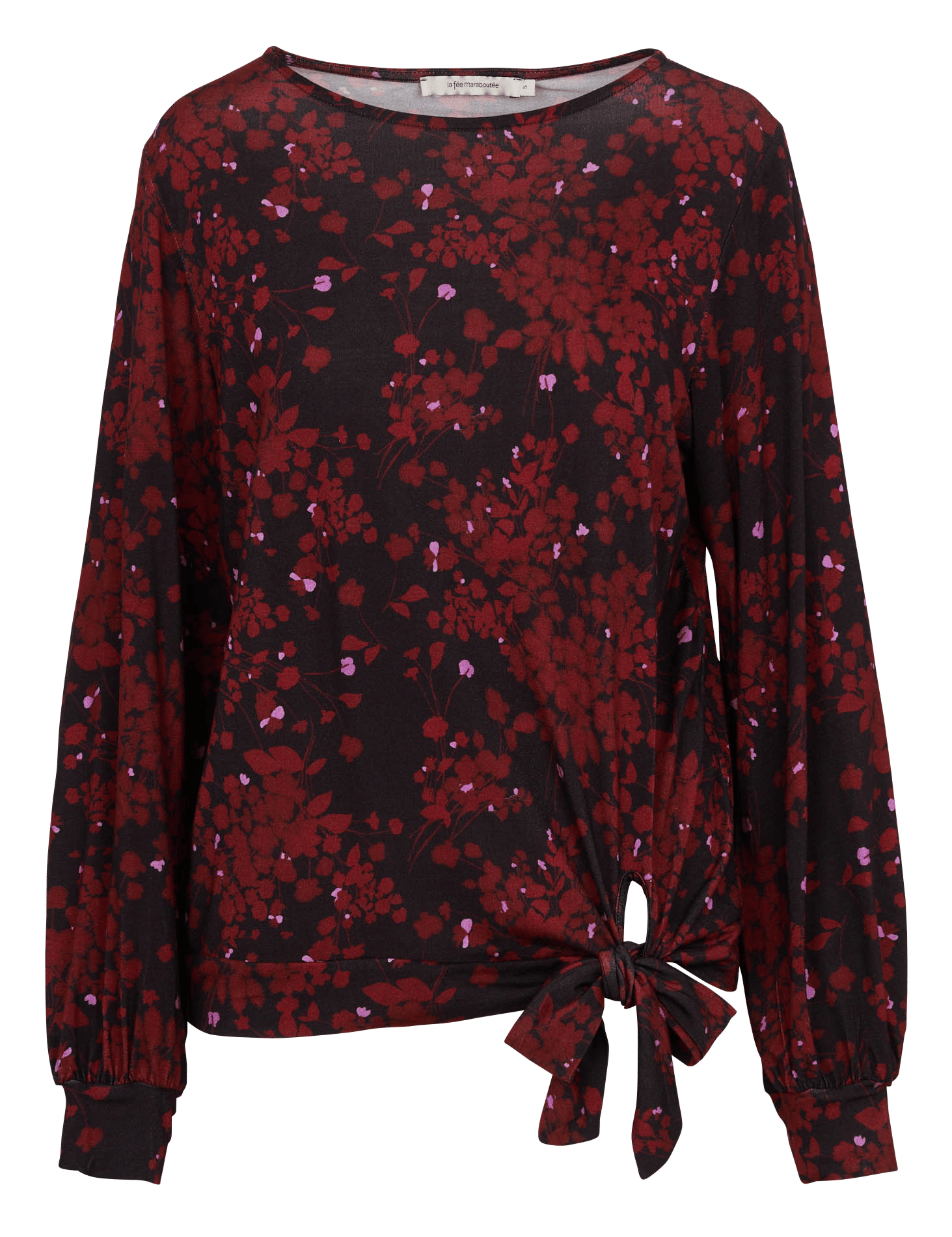 Recht T-shirt met strikprint LA FEE MARABOUTEE Bruin