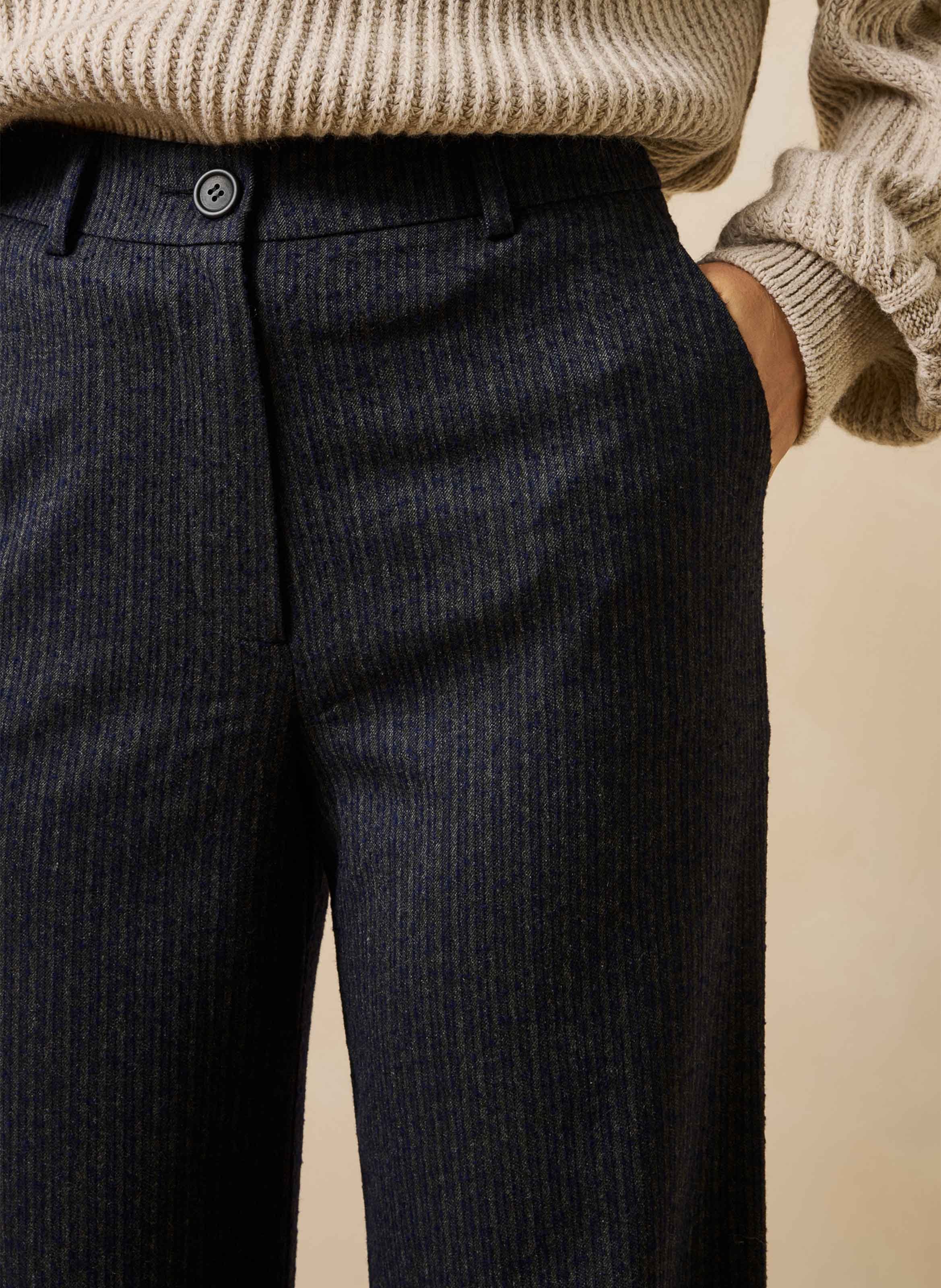 Rechte broek met strepen LA FEE MARABOUTEE Grijs