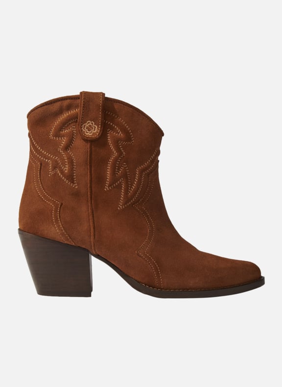 Bottines à talons en cuir Marron by MAJE MAJE Bottines à talons en cuir Marron