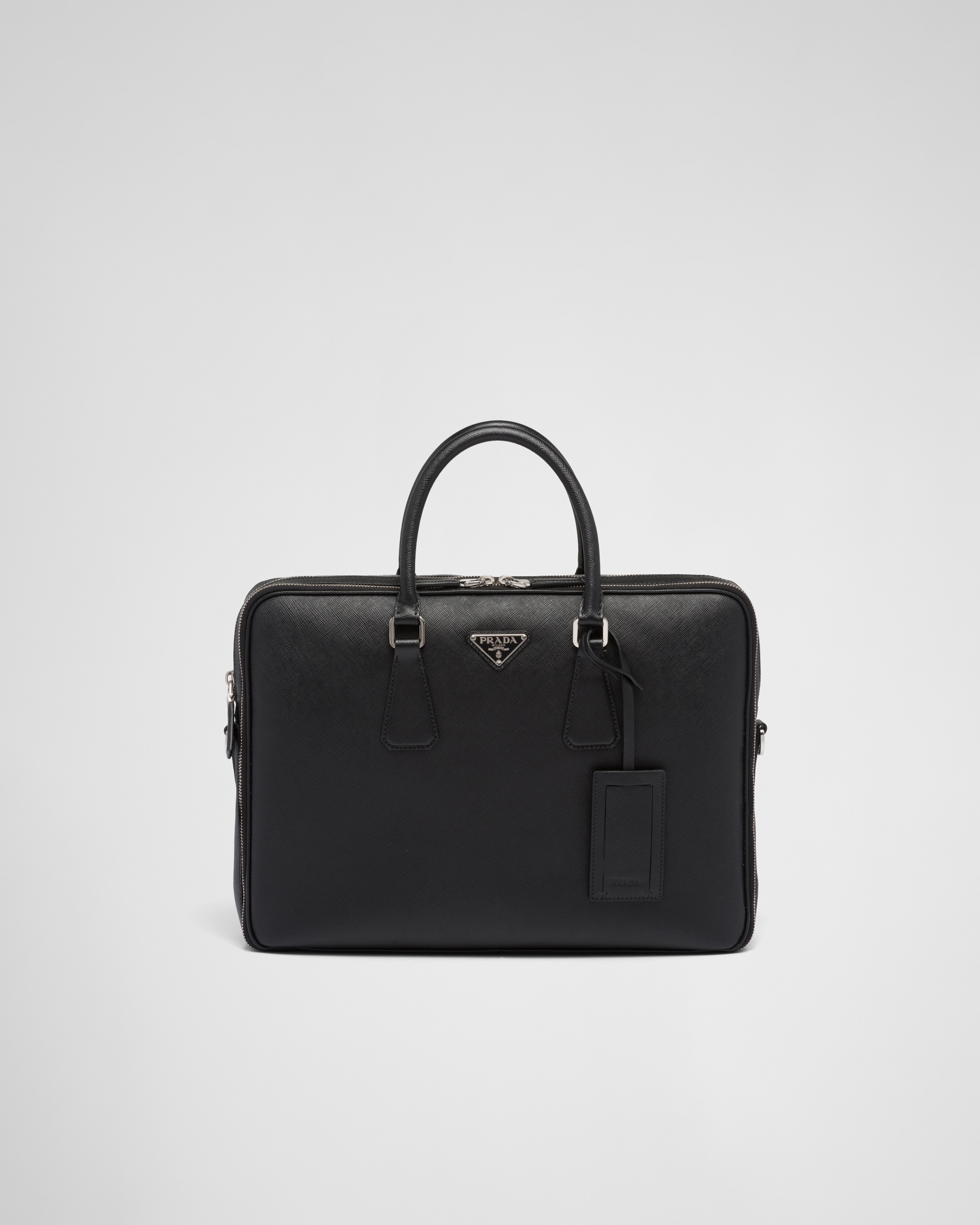 Mallette en cuir saffiano PRADA Noir
