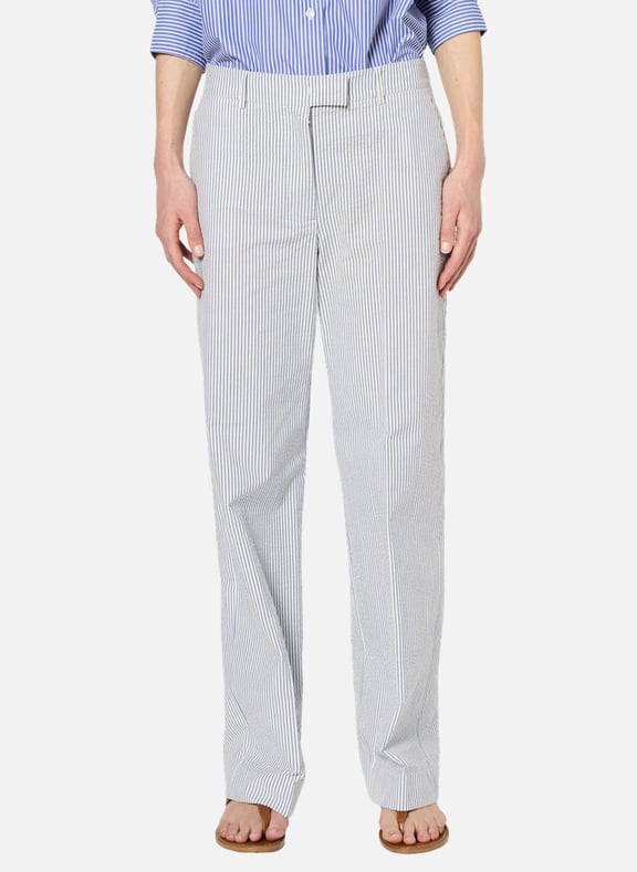 Pantalon à rayures en coton - lilia Bleu by GERARD DAREL GERARD DAREL Pantalon à rayures en coton - lilia Bleu