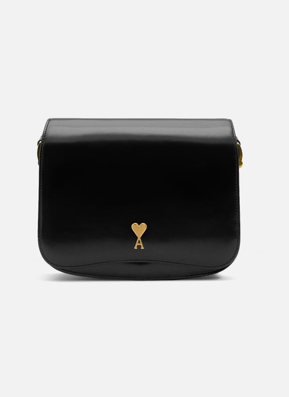 Sac paris paris en cuir glacé unisexe Noir by AMI PARIS AMI PARIS Sac paris paris en cuir glacé unisexe Noir