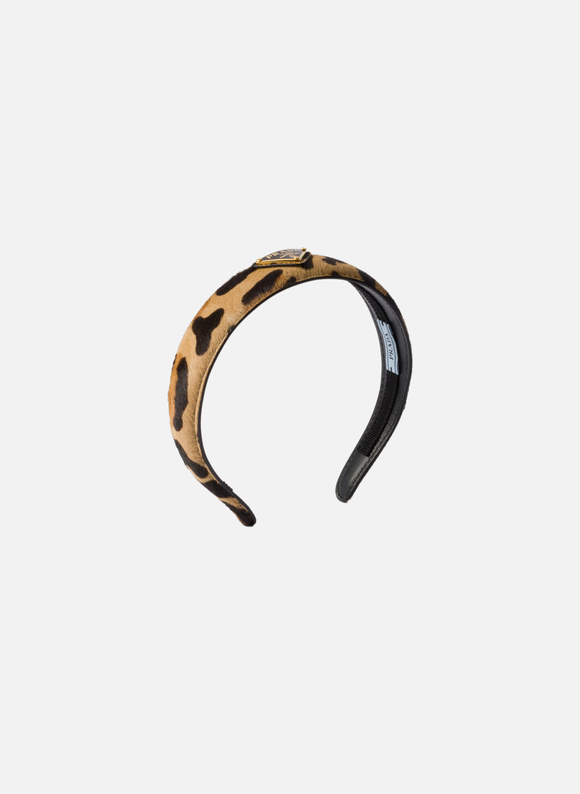 Bandeau en cuir imprimé PRADA Beige