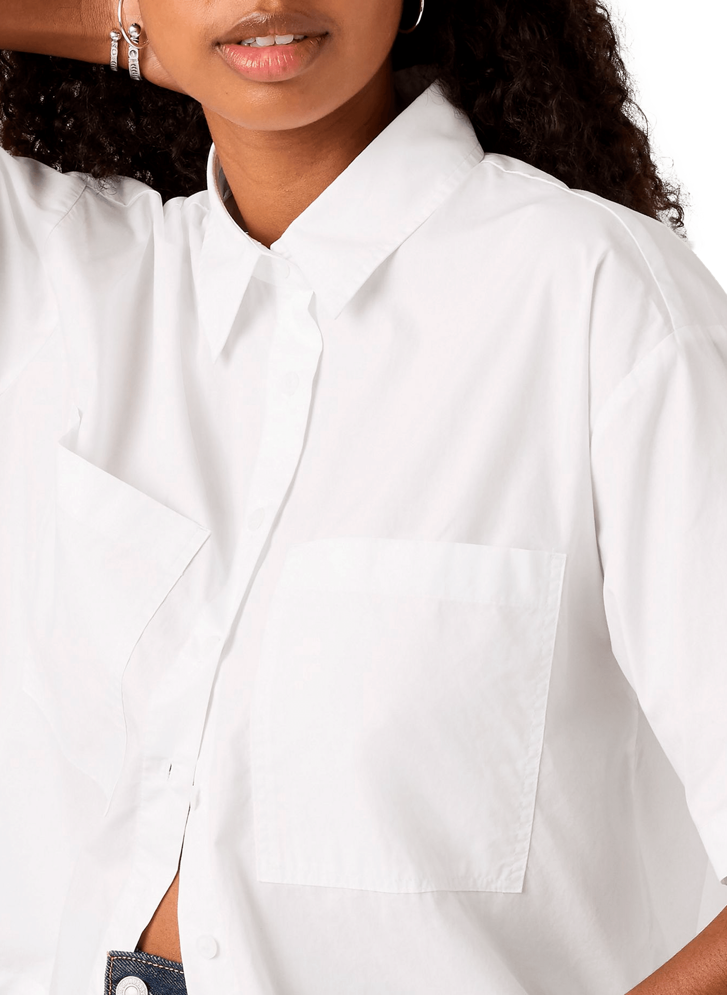 Chemise manches courtes col classique en coton LEVI'S Blanc