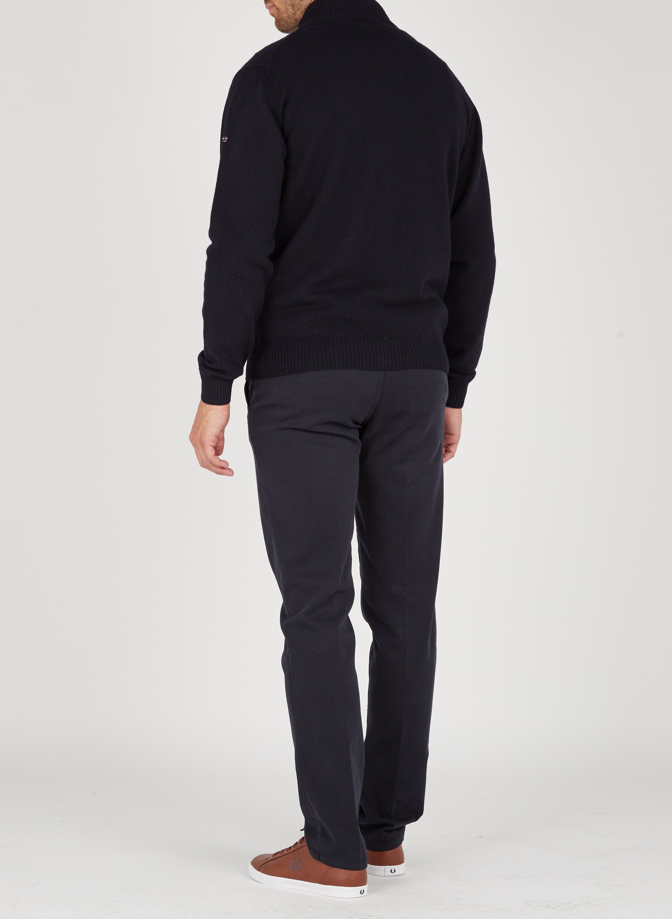 Gilet droit col montant en laine ARMOR-LUX Bleu