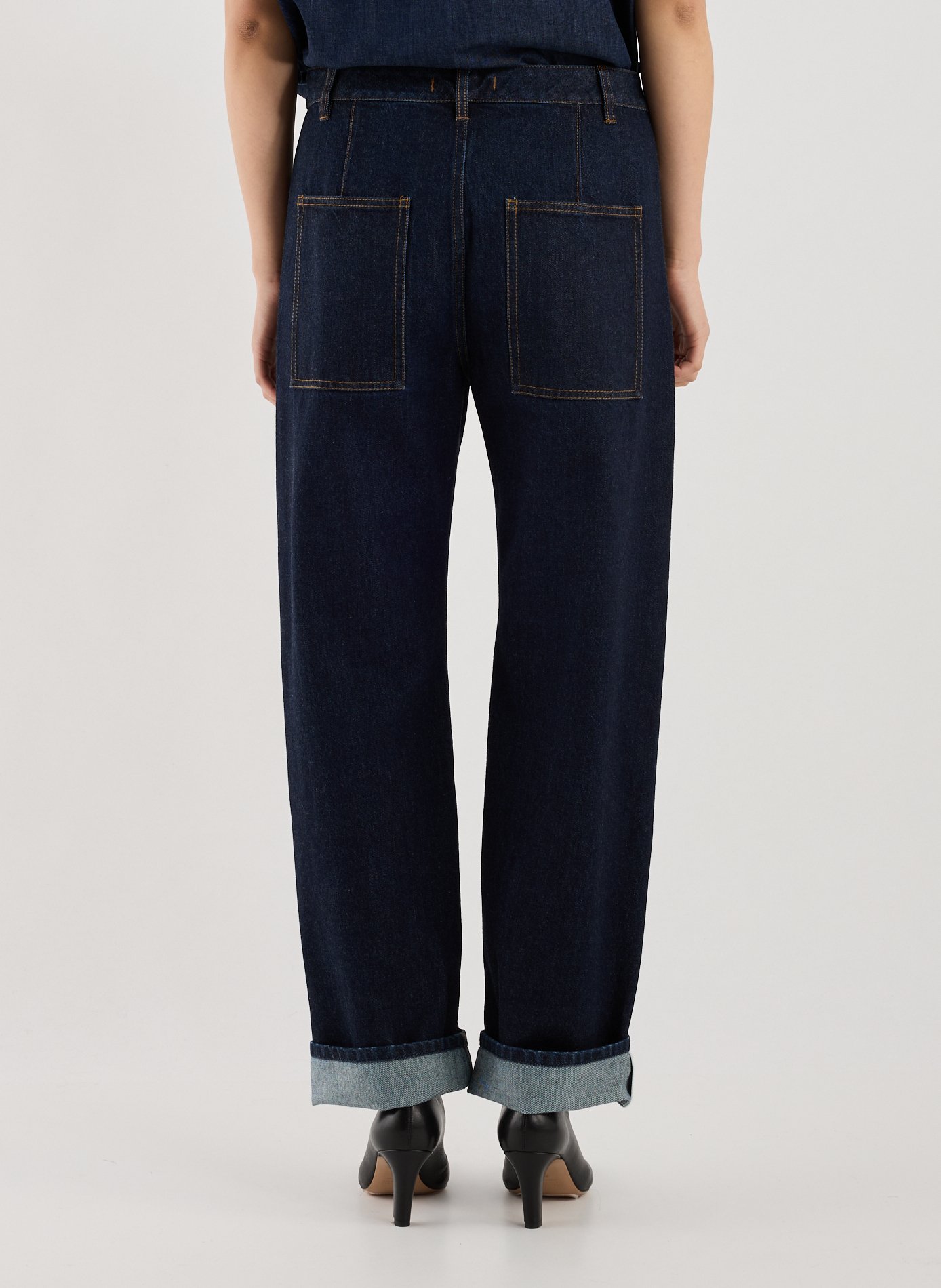 Jean droit avec ourlets TIBI Bleu