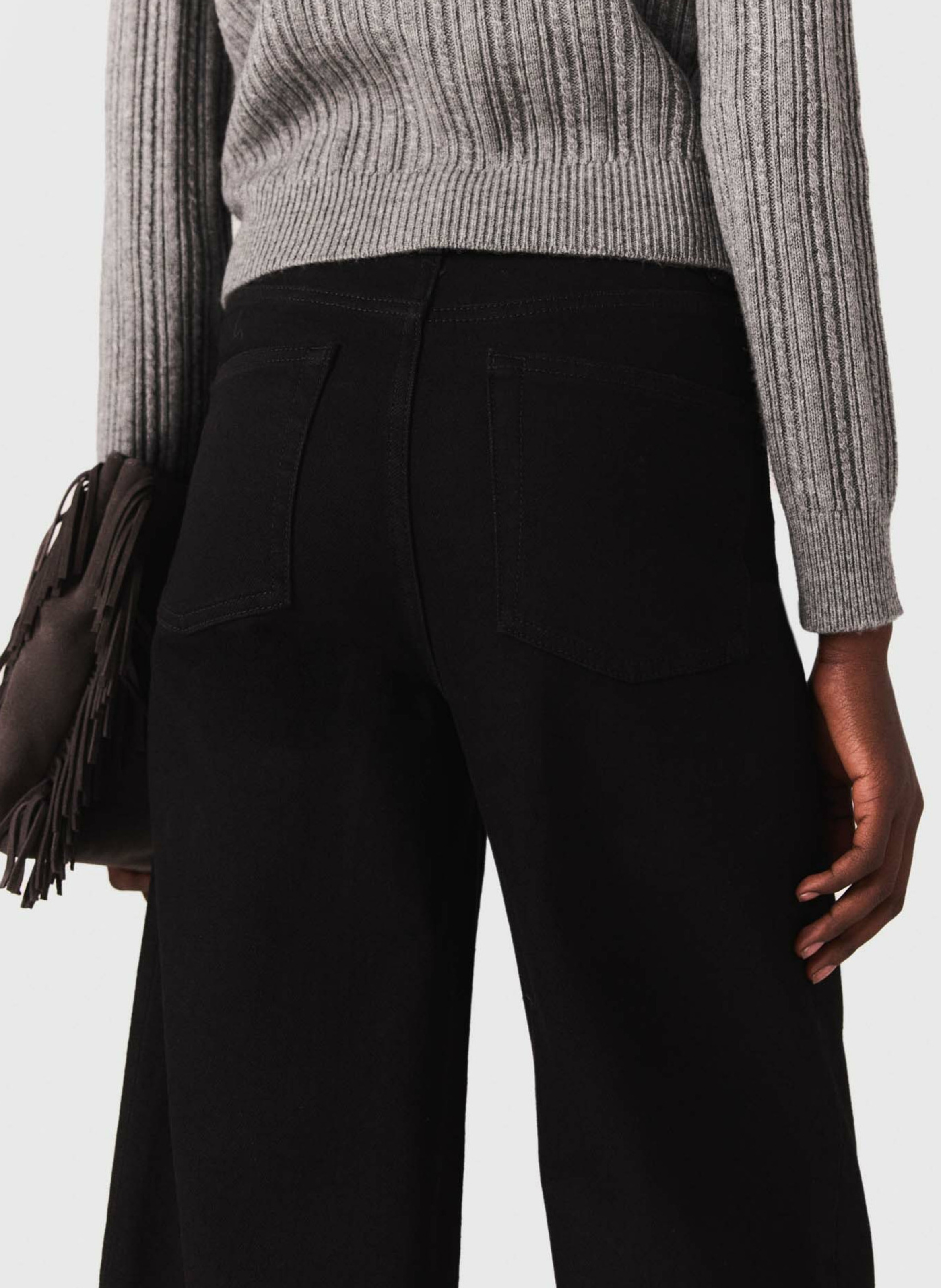 Jean large en coton mélangé MAJE Noir