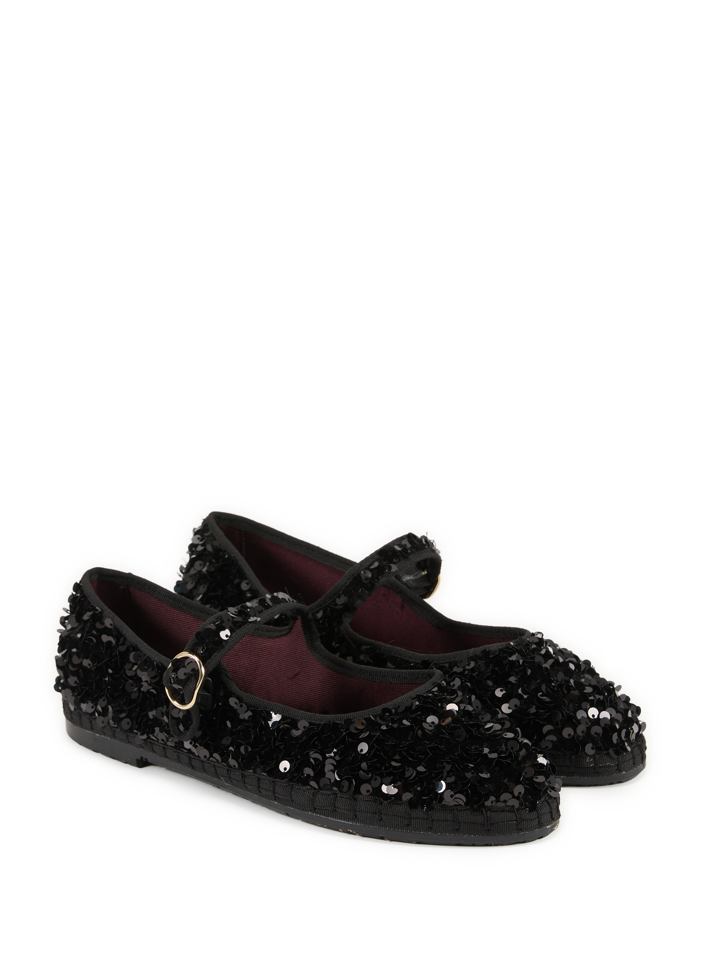 Ballerines sequins en coton mélangé FLABELUS Noir