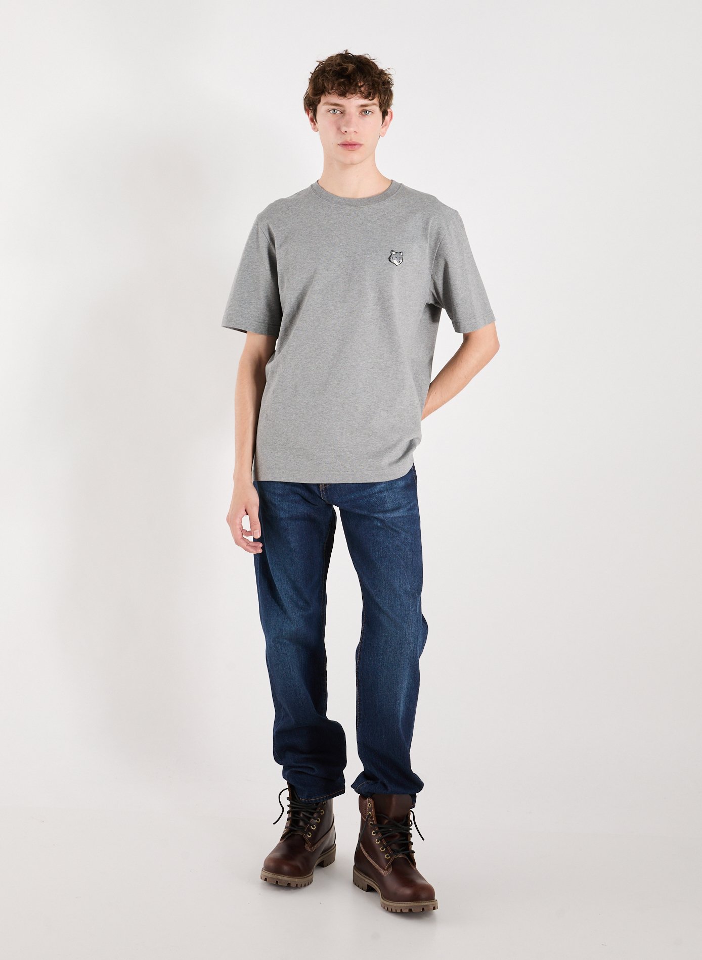 Cotton T-shirt Grey Fox Comfort MAISON KITSUNÉ Grey
