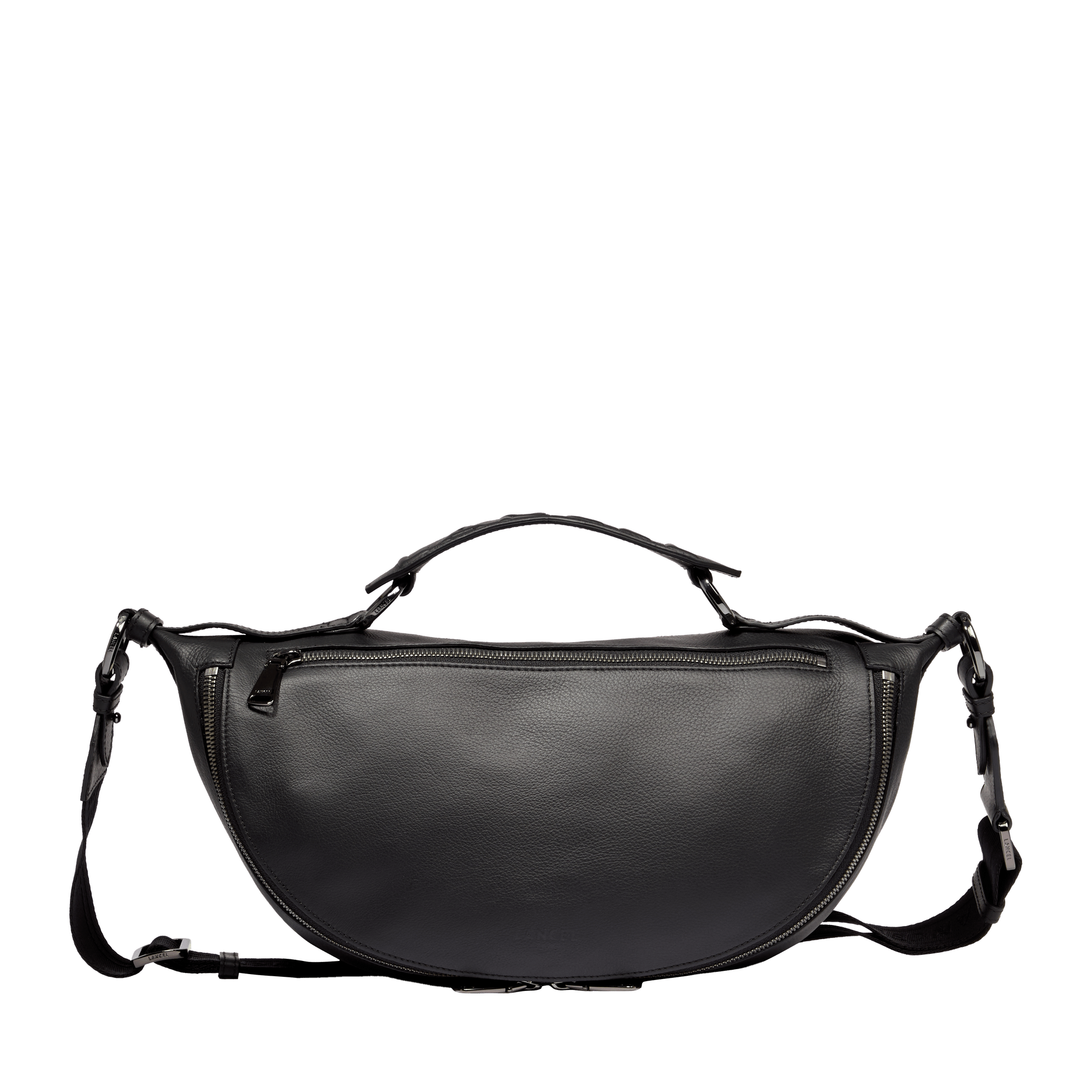 Sac porté croisé m origami de lancel en cuir LANCEL Noir