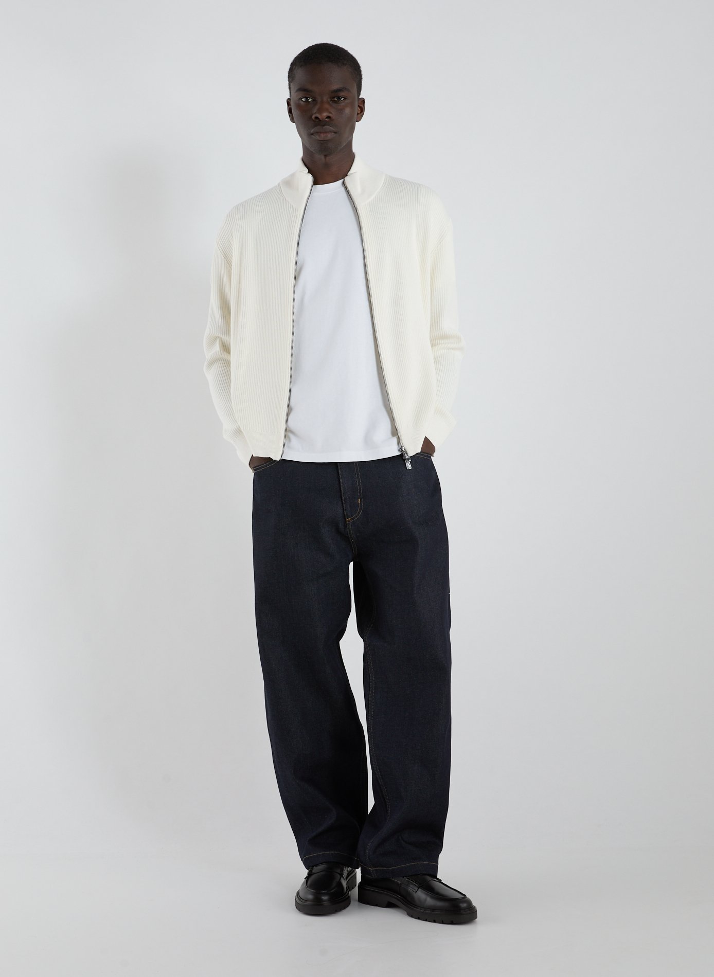 Ribbed wool and cotton blend vest ARMANI EXCHANGE White