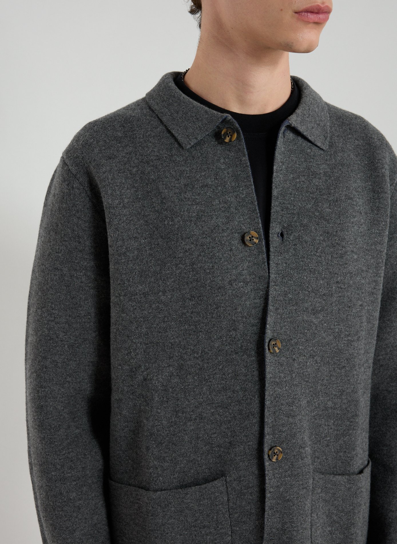 Moroto buttoned cardigan in blended wool ECOALF Grey