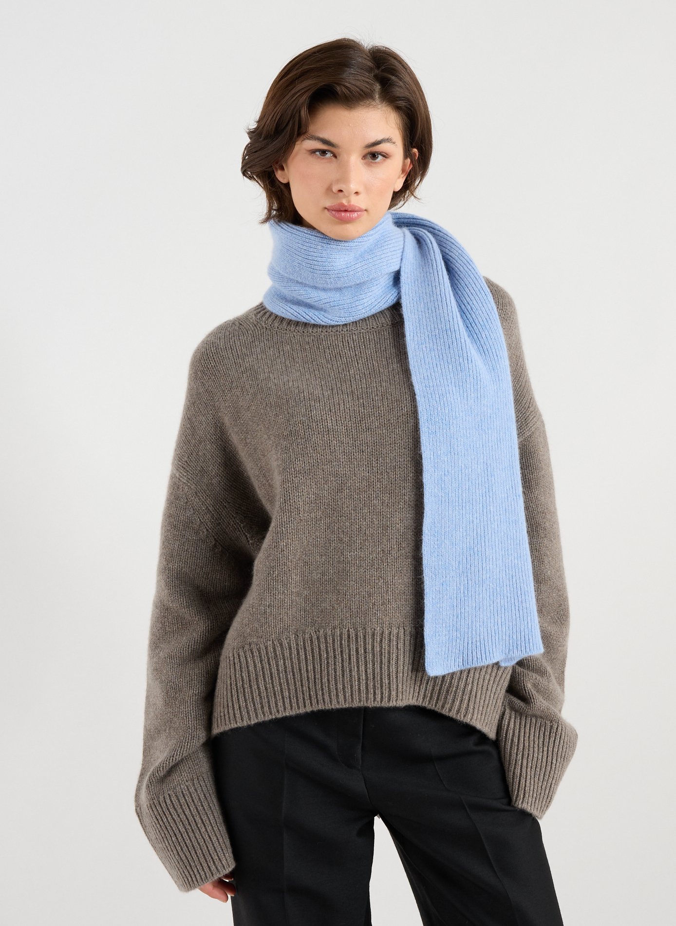 Echarpe en laine et angora MACKIE Bleu