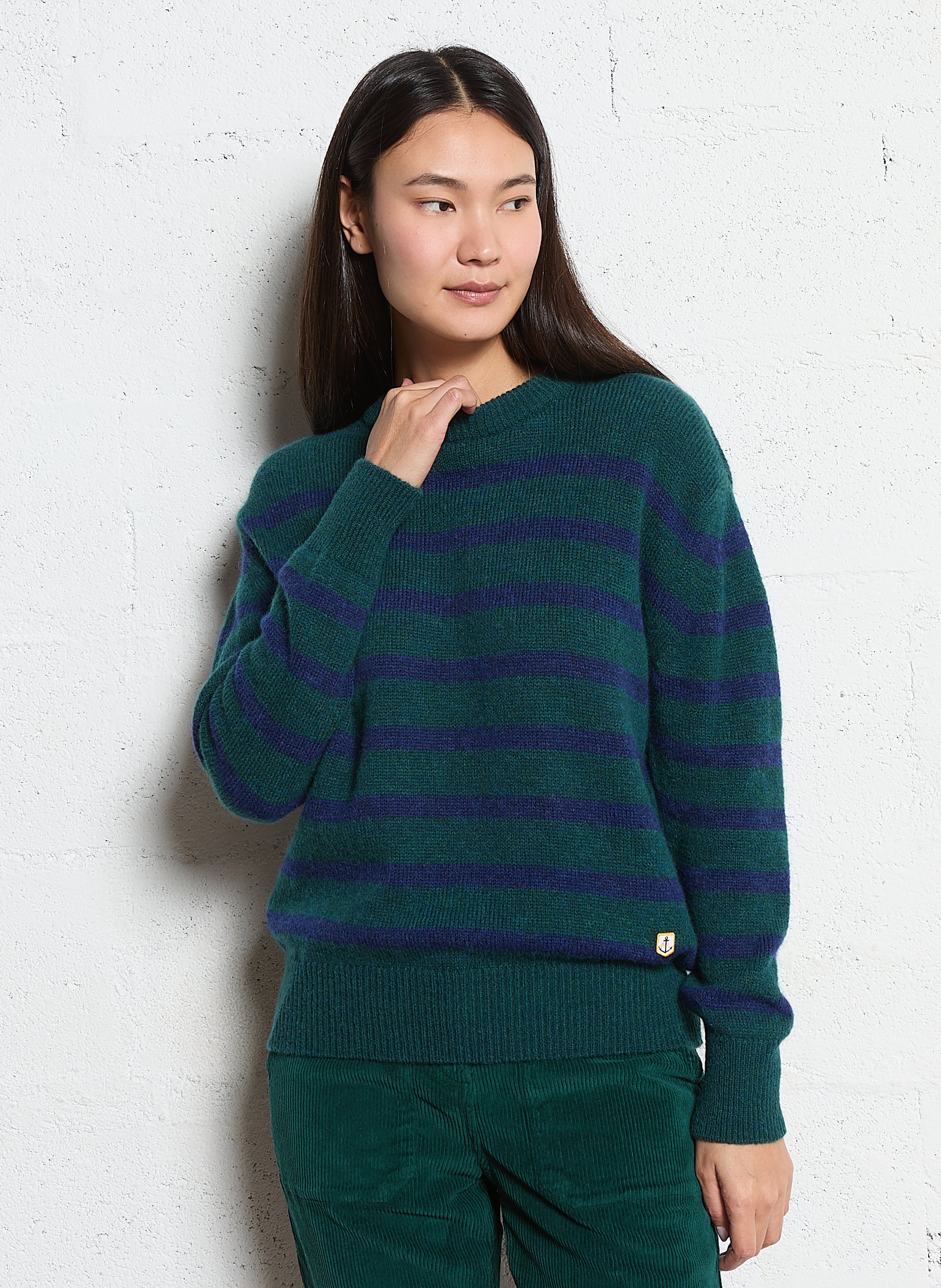 Pull droit col rond en laine mélangée heritage ARMOR-LUX Vert