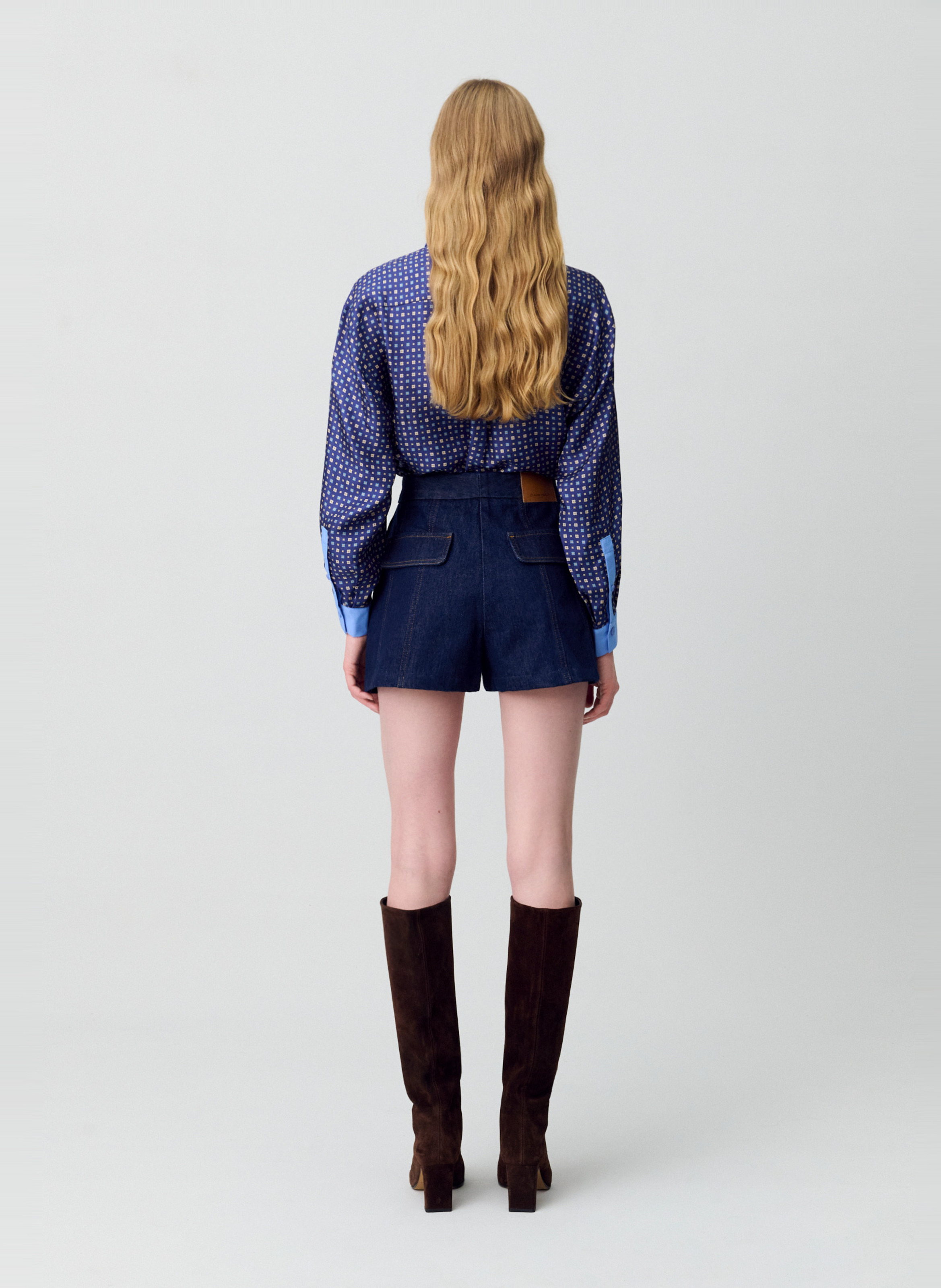 Short en jean en coton CLAUDIE PIERLOT Bleu