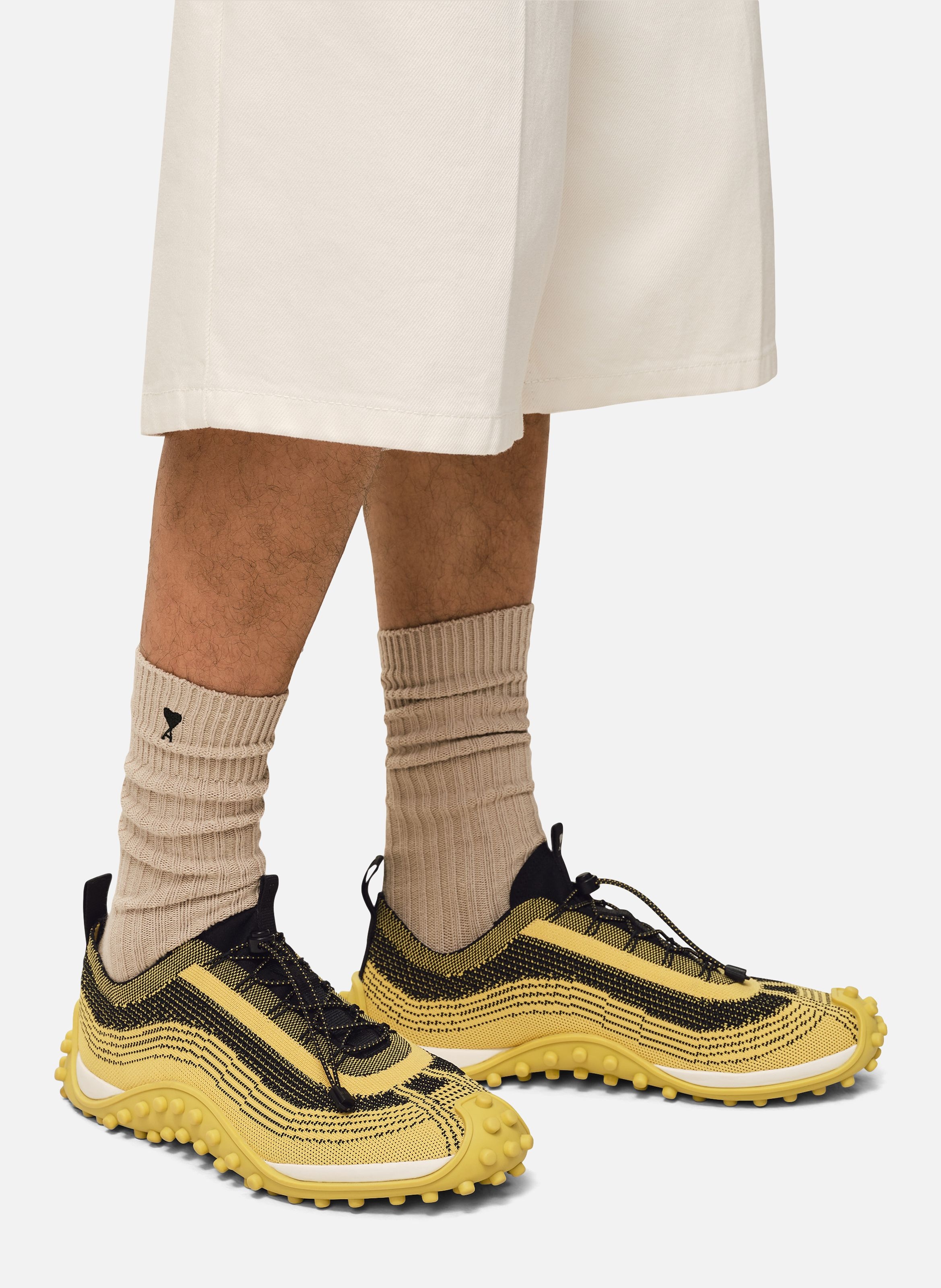 Sneakers mirage unisexes en maille AMI PARIS Jaune