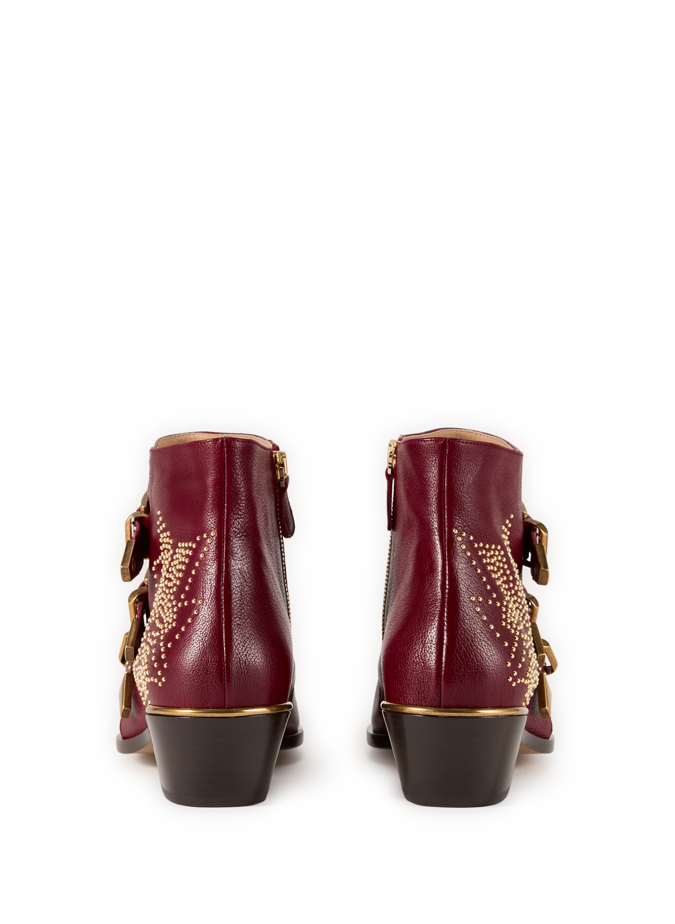 Bottines Susan en cuir de veau CHLOÉ Rouge