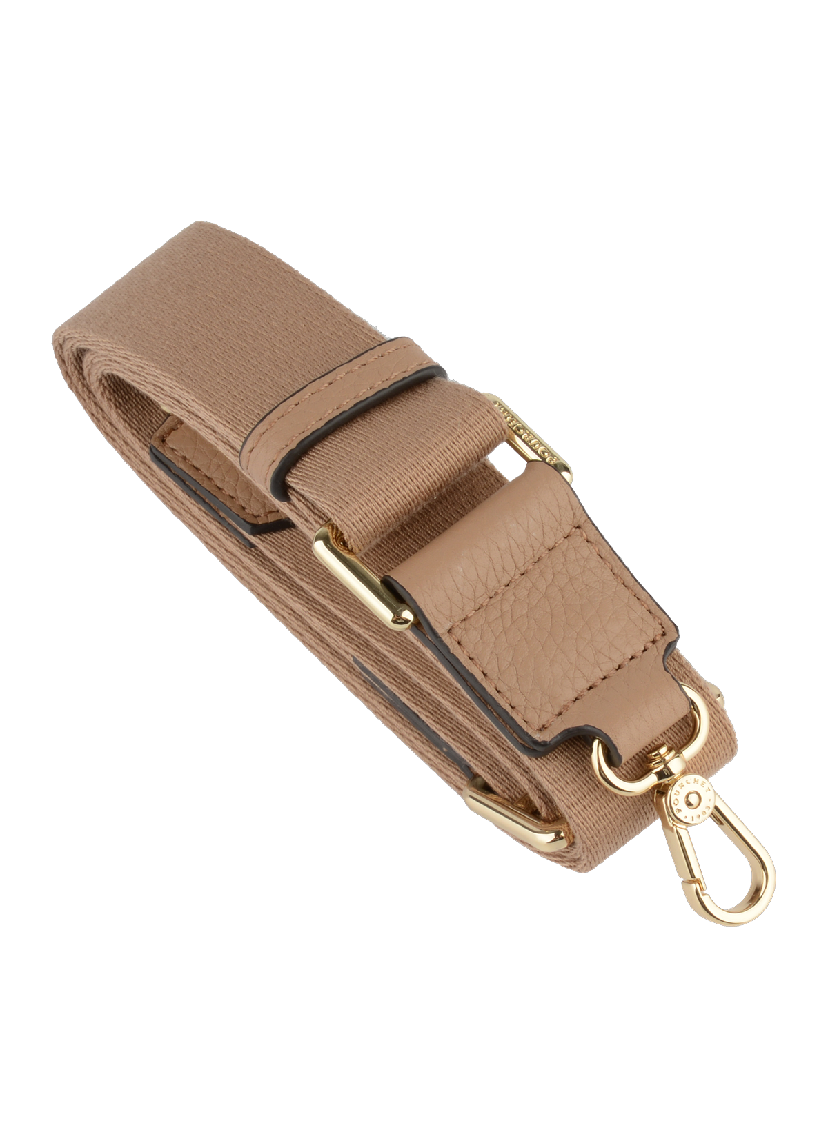 Bandoulière | bandoulière de sac en coton garni cuir POURCHET Marron