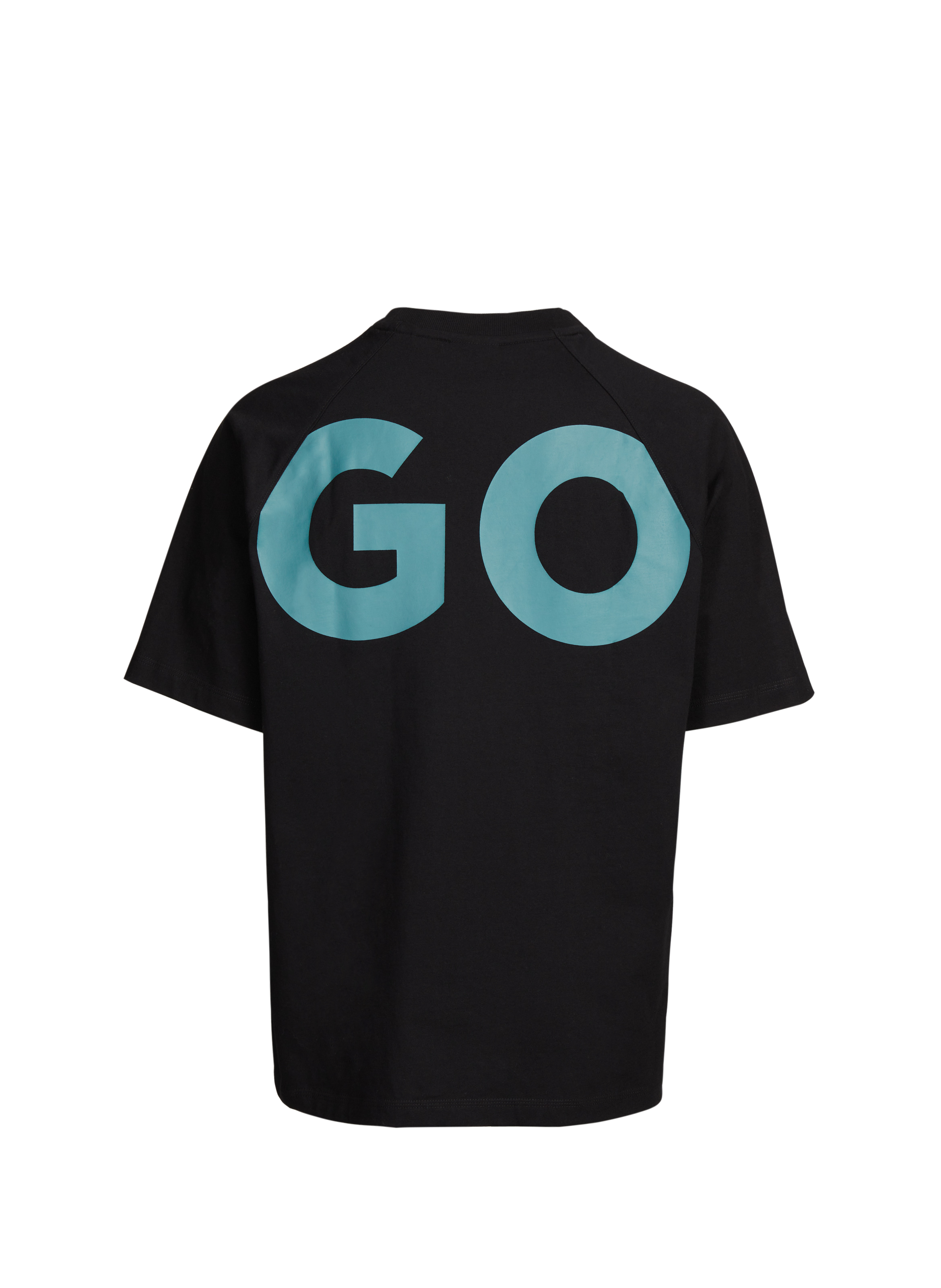 Cotton round-neck T-shirt HUGO BLUE Black