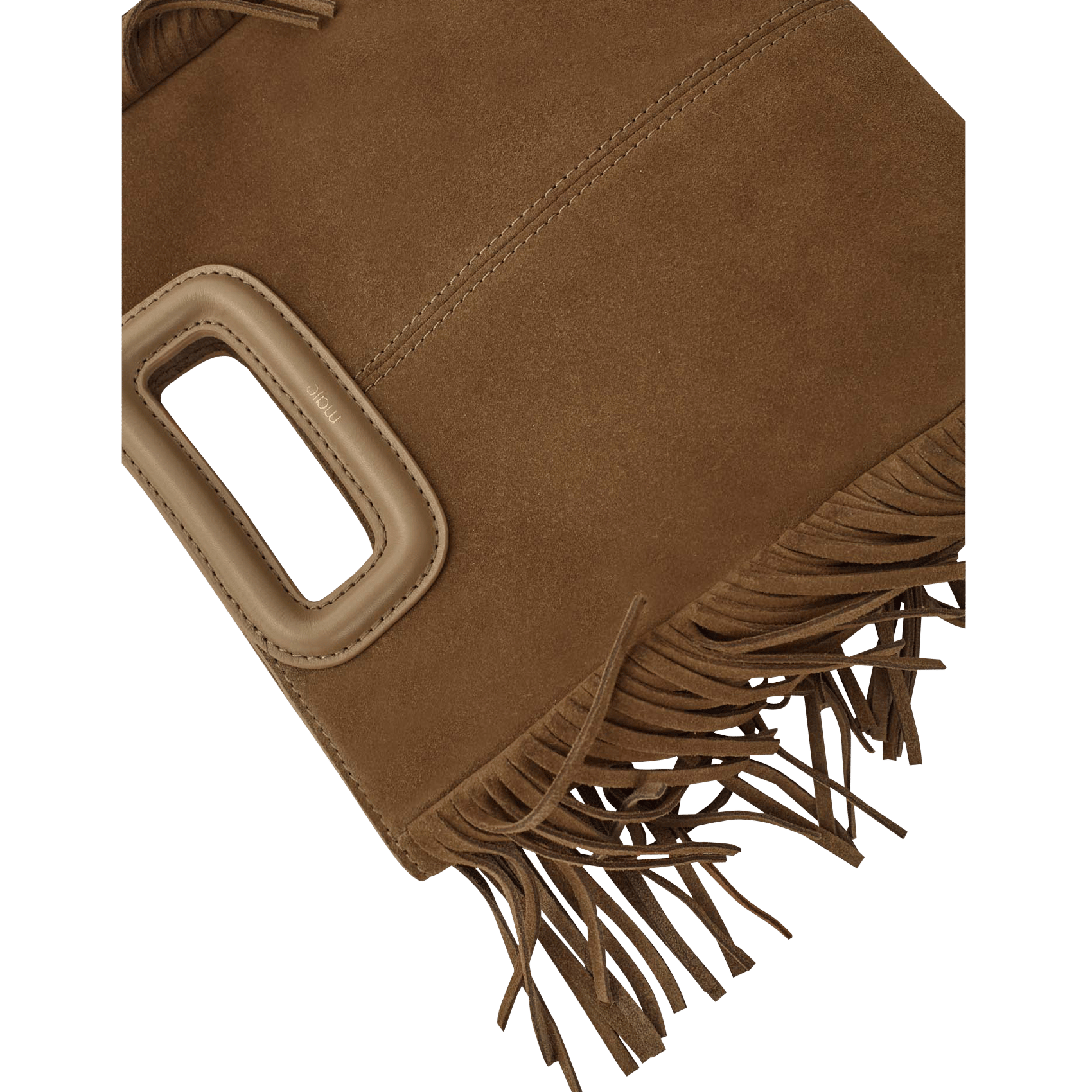 Sac bandoulière à studs en cuir m MAJE Beige