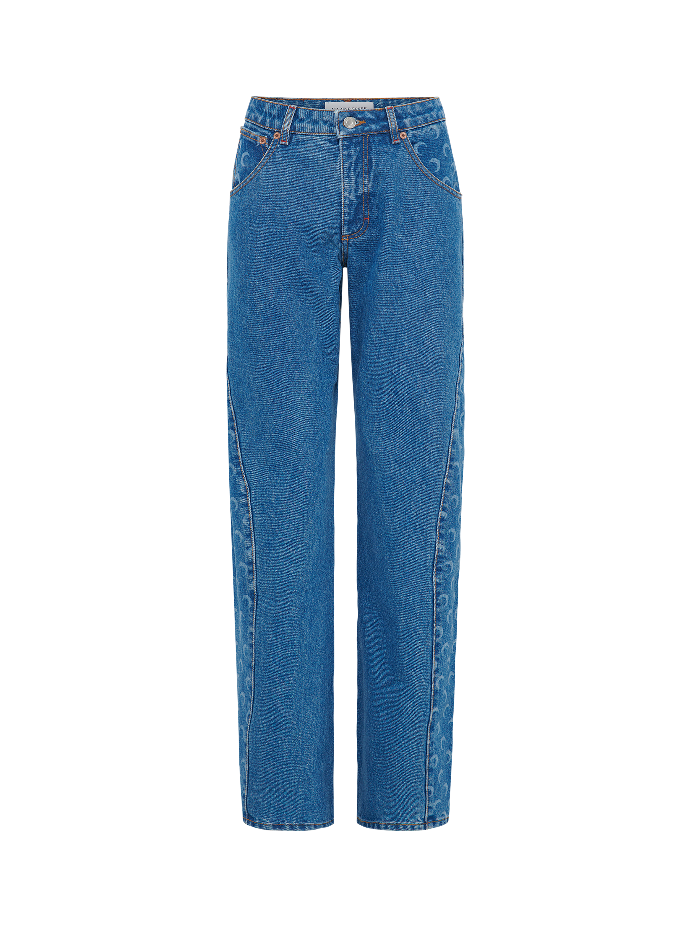 Jean incurvé moon laser denim MARINE SERRE Bleu
