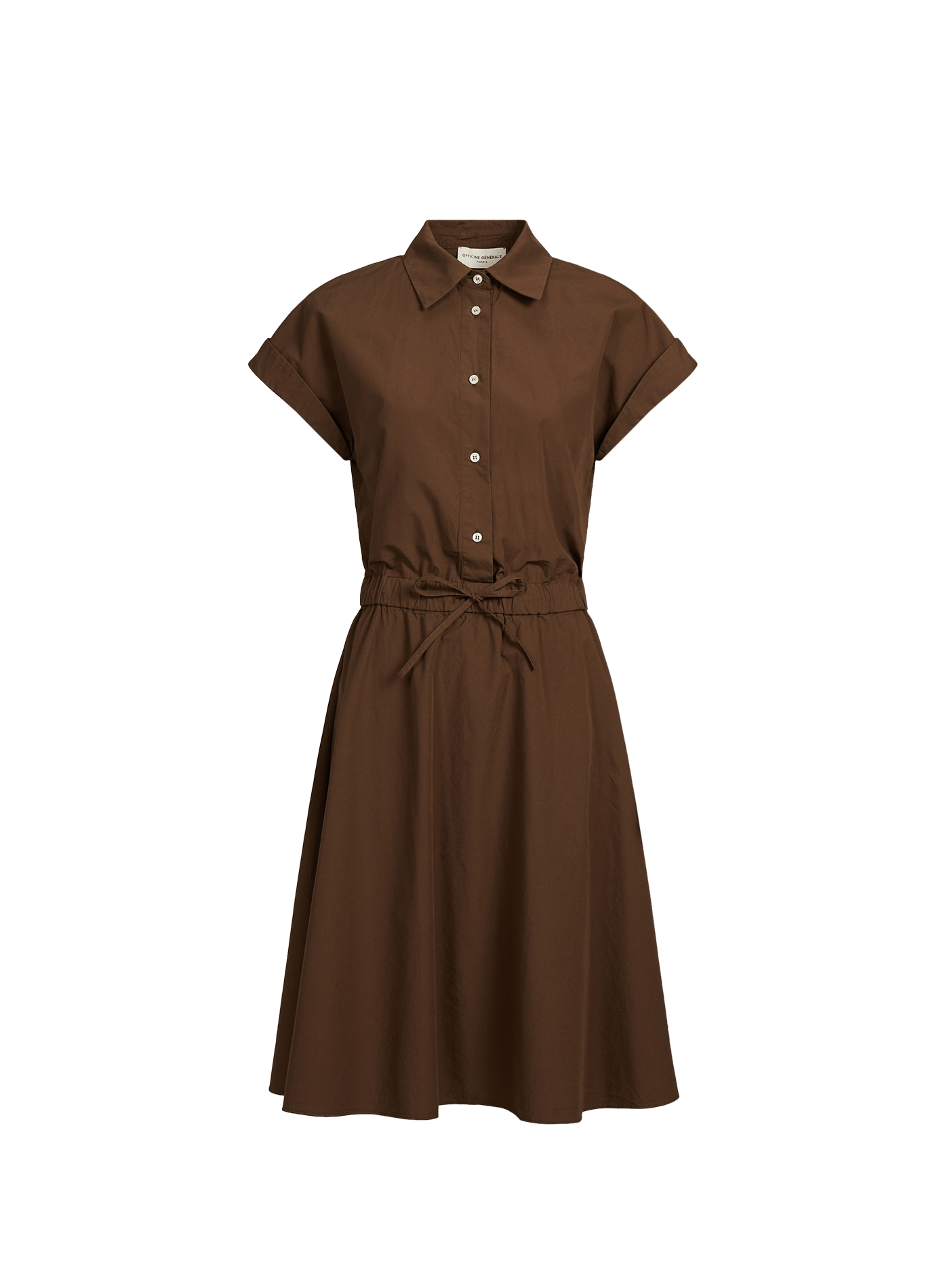 Short dress Anae in cotton poplin OFFICINE GENERALE Khaki