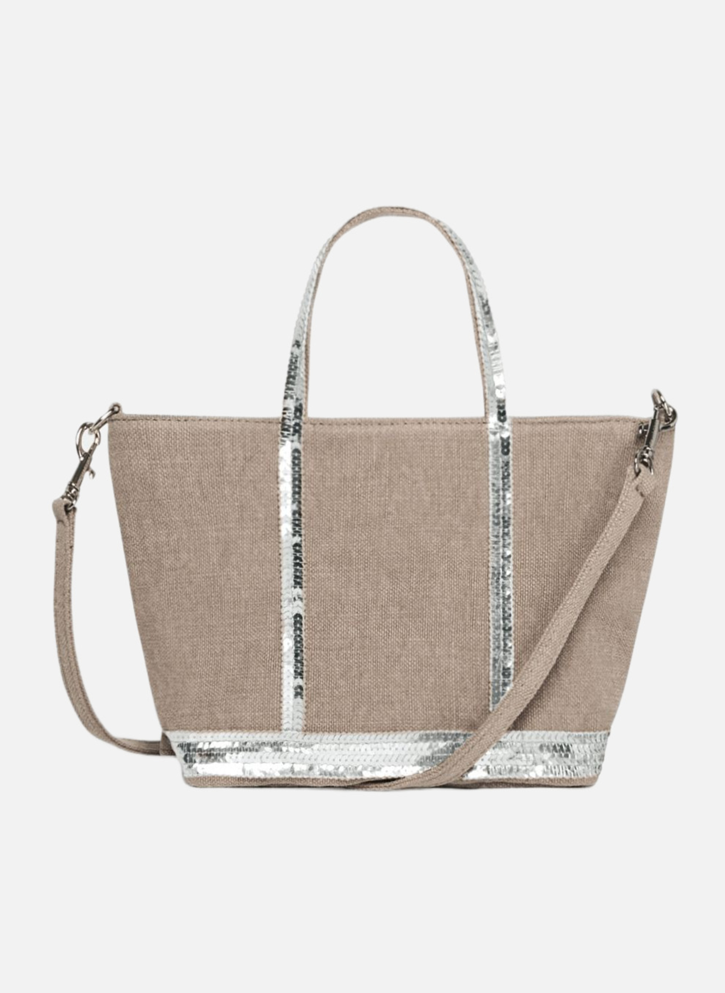 Cabas xs zippé en lin VANESSA BRUNO Gris