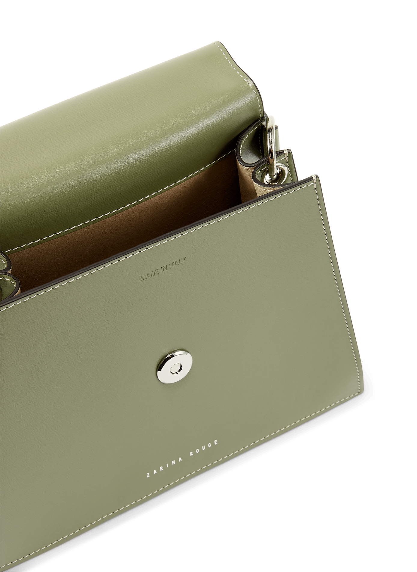 Sac à main avec bandoulière amovible en cuir ZARINA ROUGE Green