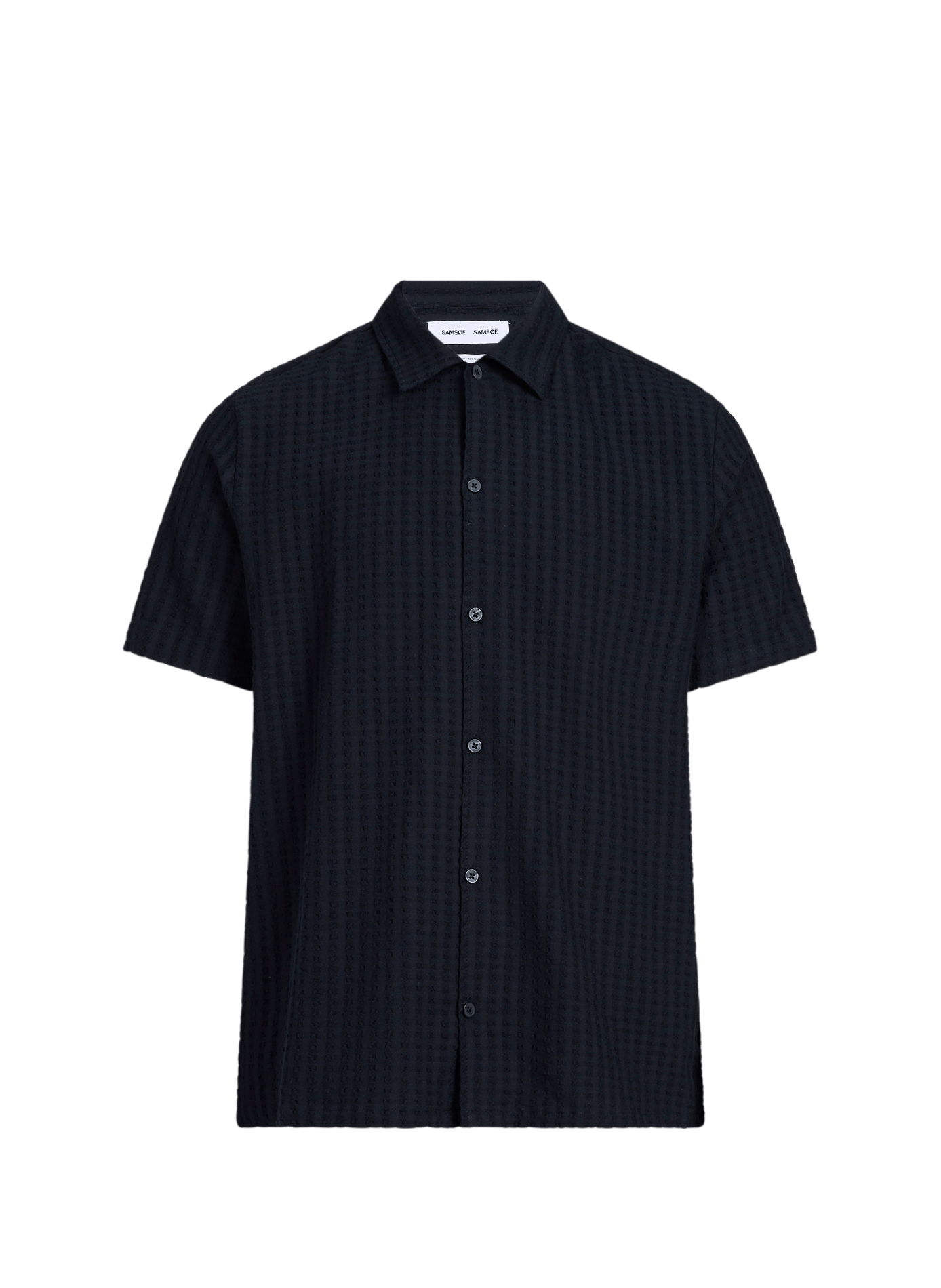 Polo manches courtes texturé SAMSOE SAMSOE Bleu