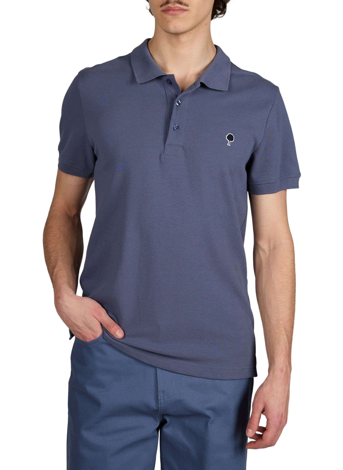 Polo manches courtes Lumigny en coton FAGUO Bleu
