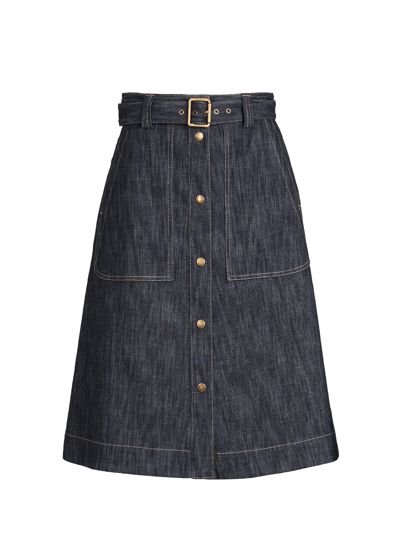 Denim midi skirt MONCLER Blue