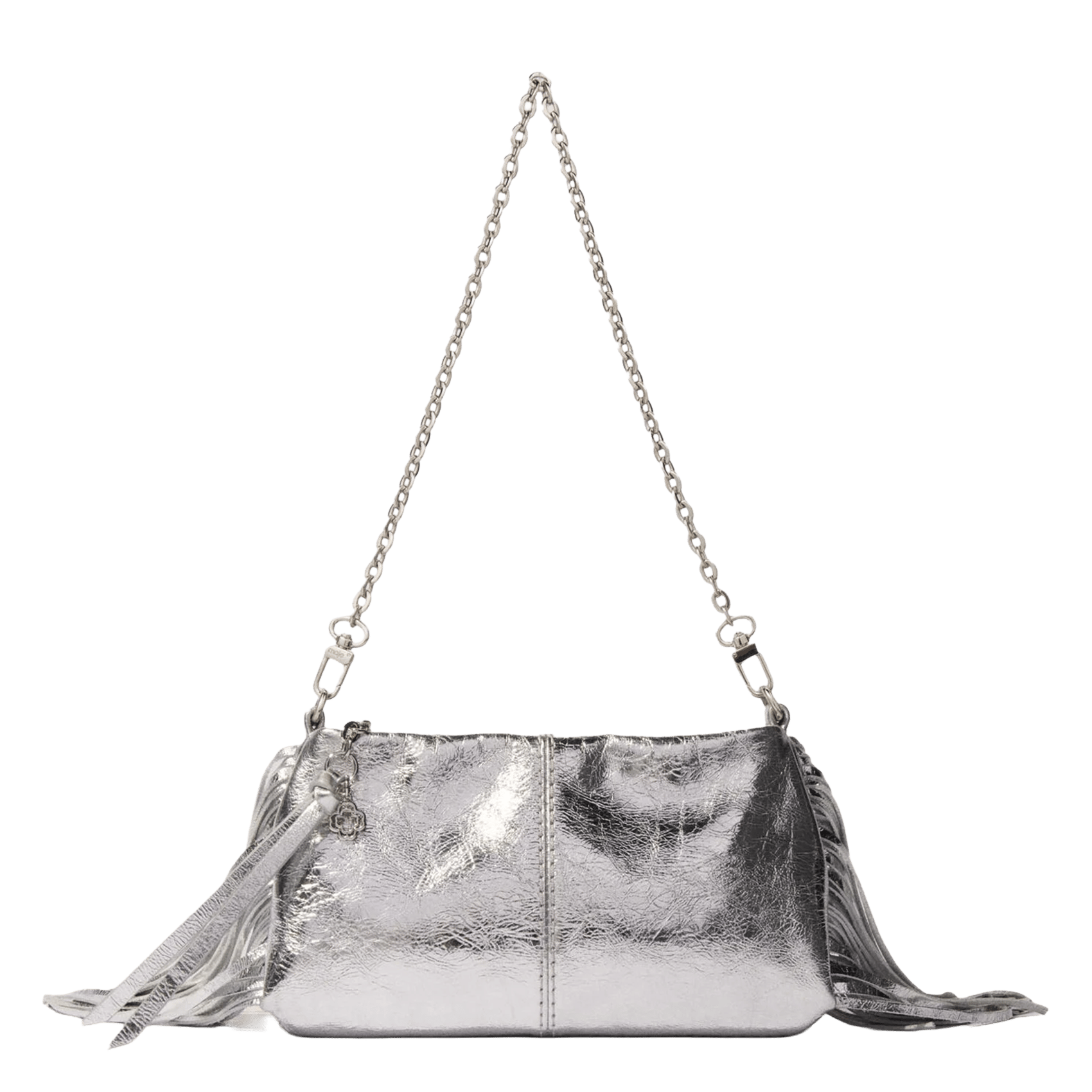Pochette en cuir miss m pouch MAJE Argent