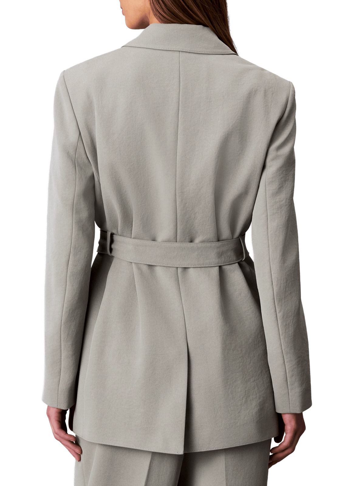 Blazer casual à ceinture en sergé CALVIN KLEIN Gris