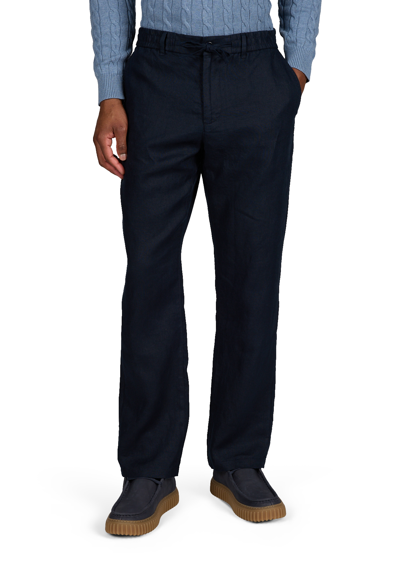 Pantalon droit en lin GANT Bleu